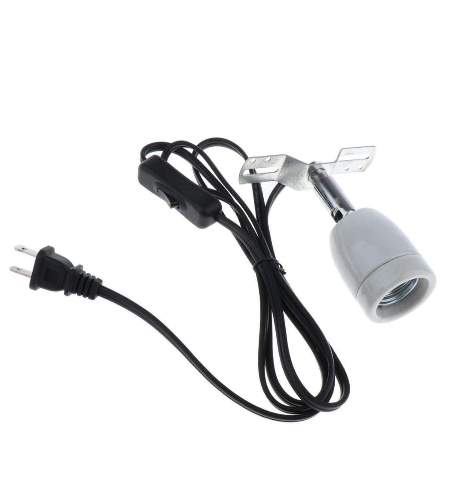 Pofet Reptile Heat Lamp Holder E27 400W - Rotatable Ceramic Heating Lamp with Switch & Clip for Lizards Turtles & Reptiles - Buy Online on GoSupps.com