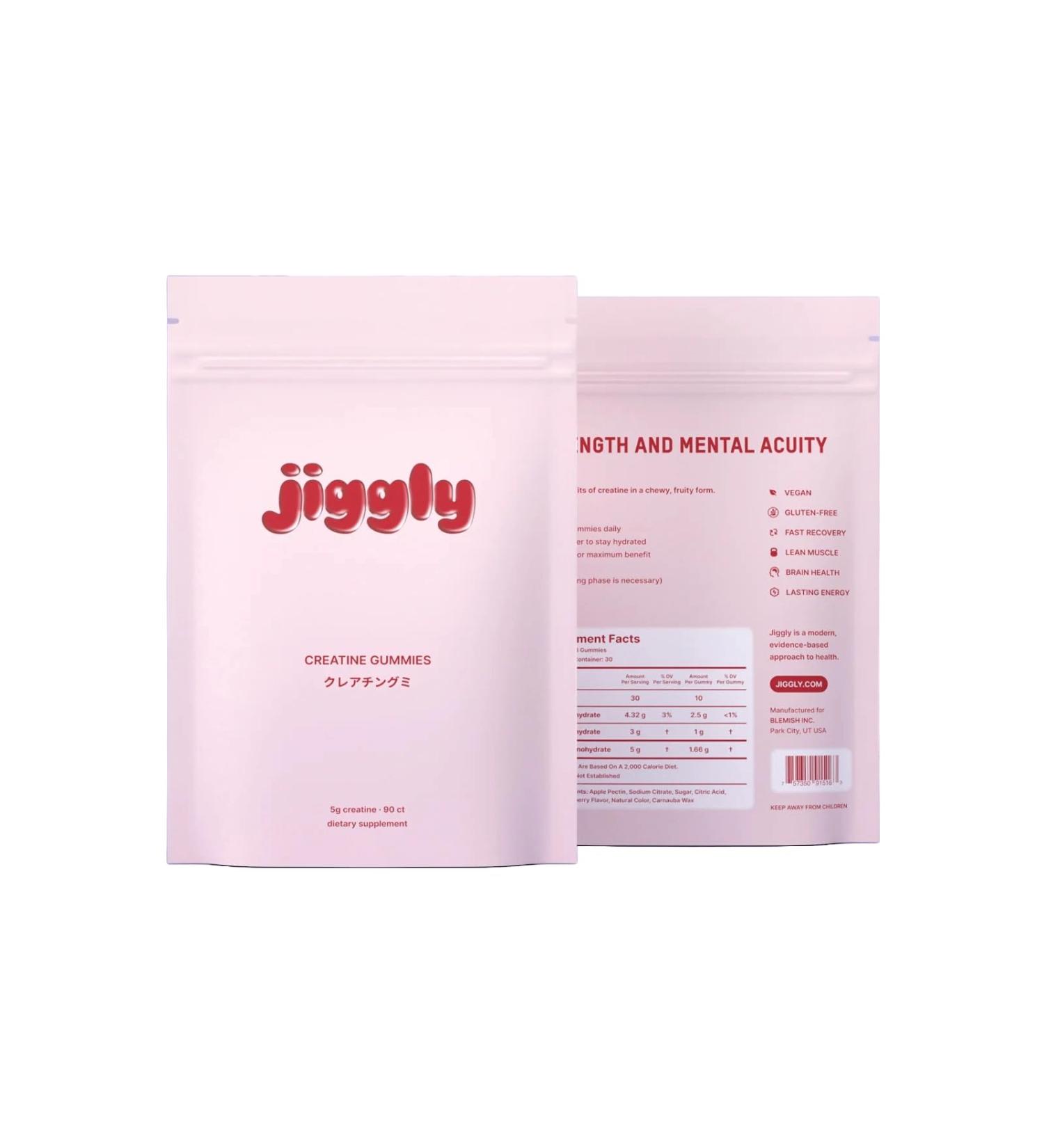 Jiggly Creatine Monohydrate Gummies for Men & Women Boost Focus Strength and Endurance Anti-Melting Formula Vegan Gluten-Free Non-GMO 5g of Creatine per Serving (Natural Strawberry 90 ct) Natural Strawberry 90 Coun  - Buy Online on GoSupps.com