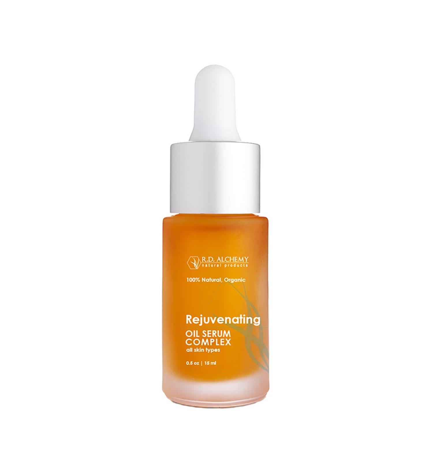 RD Alchemy | 100% Natural Organic Rejuvenating Oil Serum for Glowing Skin - Argan Jojoba Rosehip Retinol & CoQ10 | Diminishes Acne Fine Lines Wrinkles & Age Spots | 15ml - Buy Online on GoSupps.com