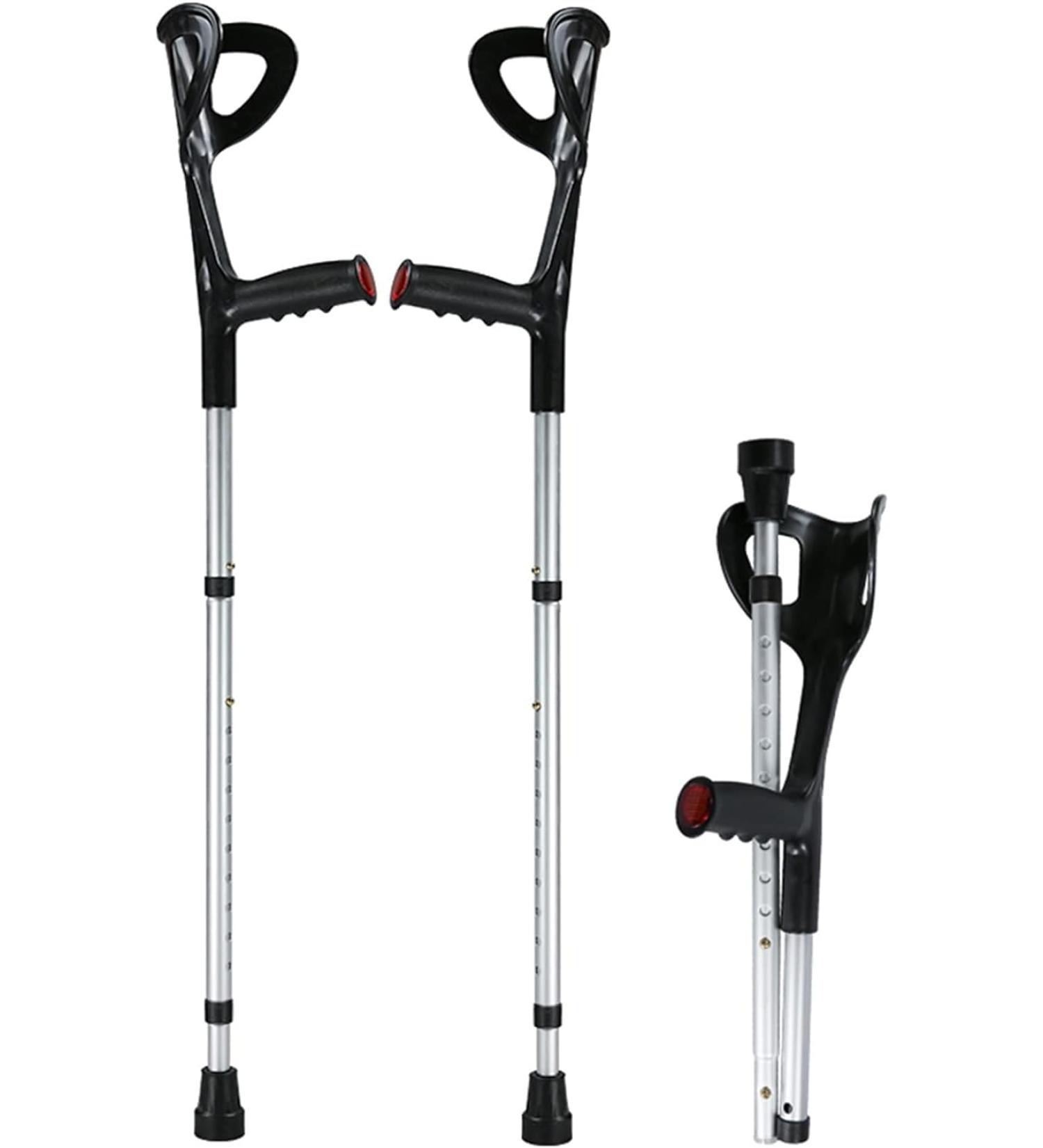 Folding Crutches for Travel Lightweight Adjustable Forearm Crutches for Adult Underarm Walking Stick Aluminum Crutches for Elderly Disabled 2 Pcs - Buy Online on GoSupps.com
