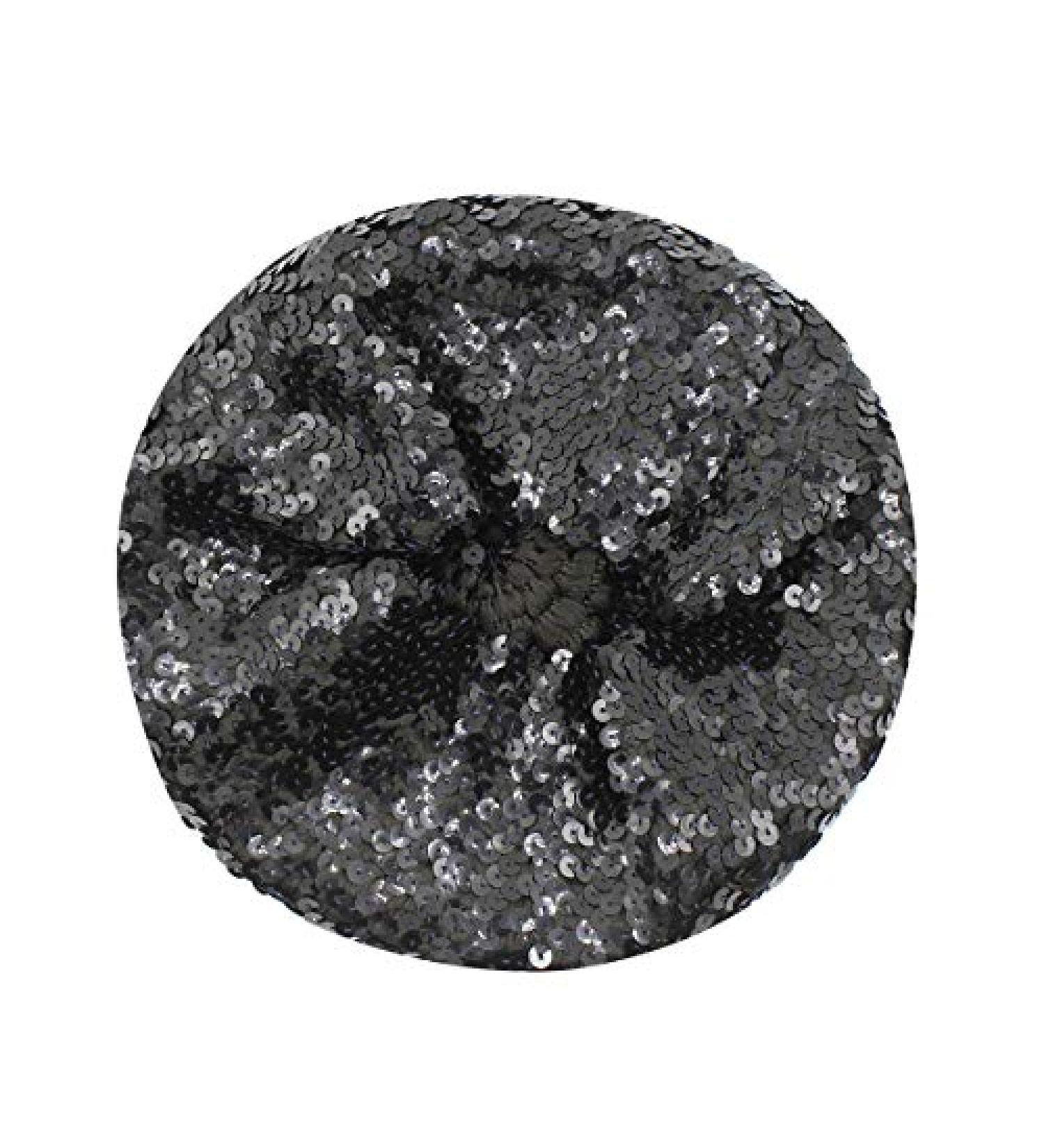 AIBEARTY Women's Sparkly Sequin Beret Hat - Fashionable Stretch Beanie Cap for Party, Club, Halloween in Black - Buy Online on GoSupps.com