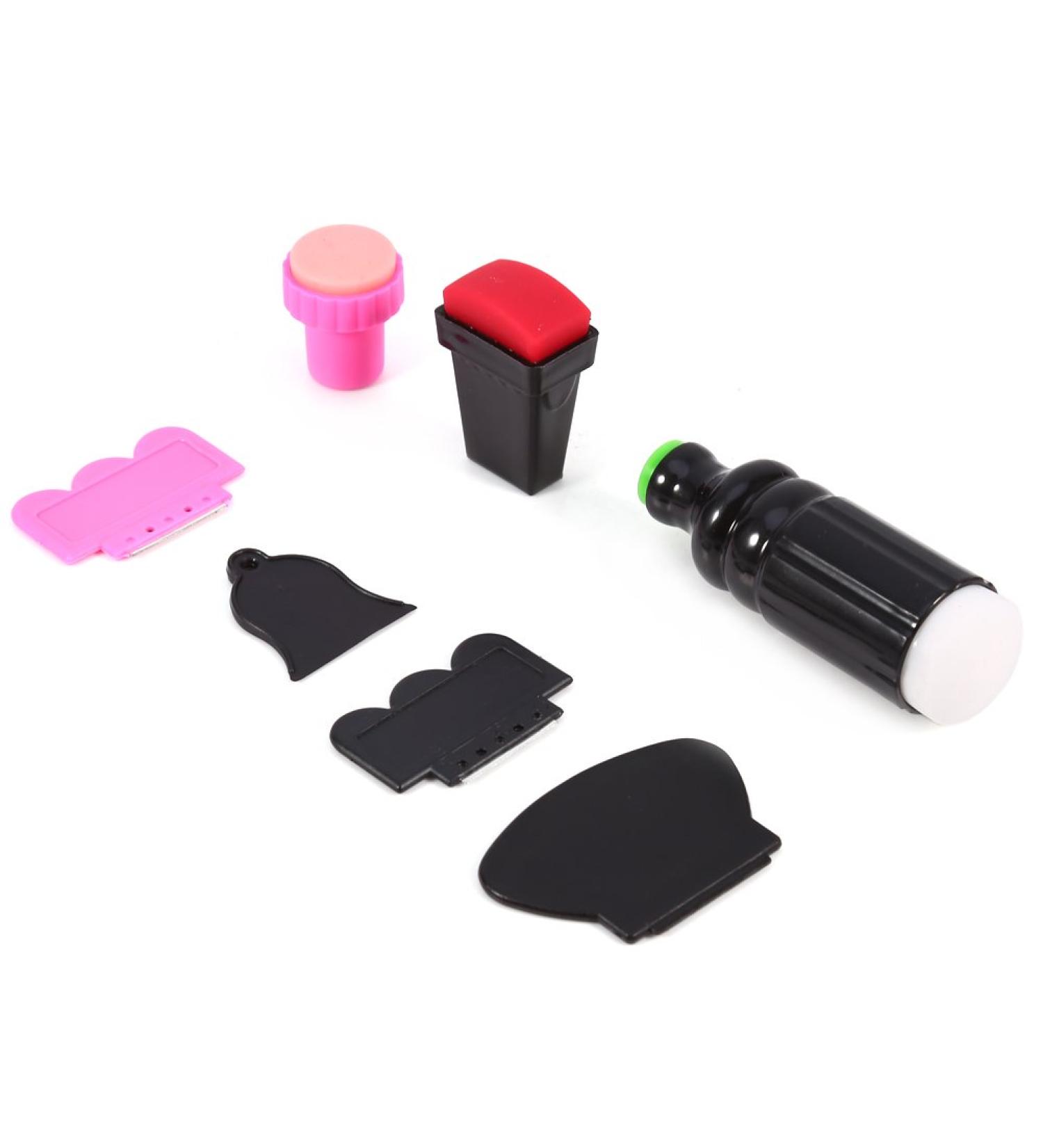 Dekaim Nail Art Stamp Scraper Set - 7-Piece Double Ended Stamping Plate Kit for Perfect Manicure - International Shipping Available - Buy Online on GoSupps.com