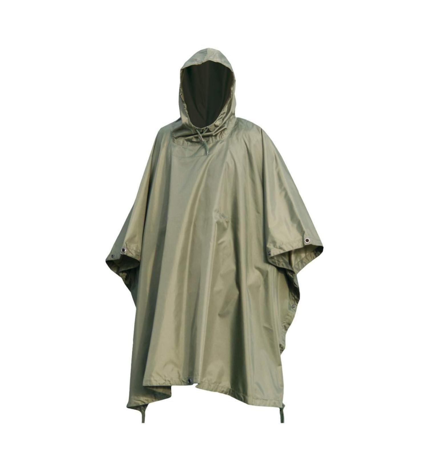 Mil-Tec Ripstop Wet Weather Poncho | Multi-Use Bivouac Sack & Emergency Shelter Tent (OLIVE) - Buy Online on GoSupps.com