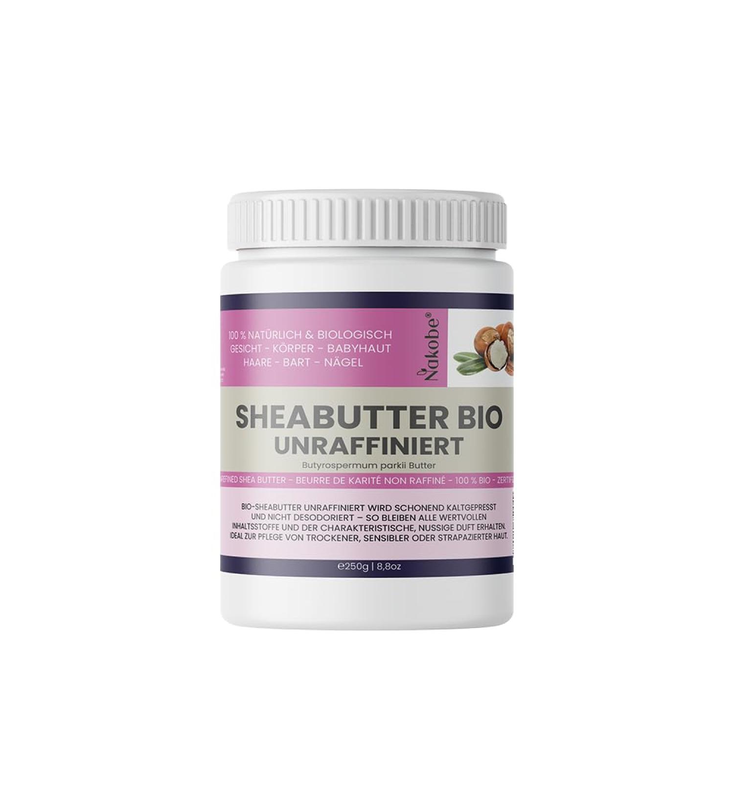 Nakobe Shea butter organic 250 g 100 pure and natural certified organic unrefined and coldpressed shea butter - Buy Online on GoSupps.com