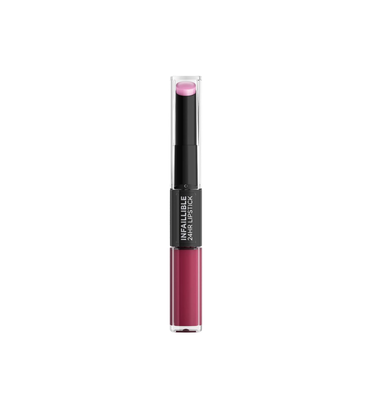 L'Oreal Cosmetics LOr al Paris Infaillible 24H Lipstick 216 Relentless Rose Longlasting 2step lipstick Up to 24 hours* color and comfort Pink 57ML LONGLASTING 2step lipstick