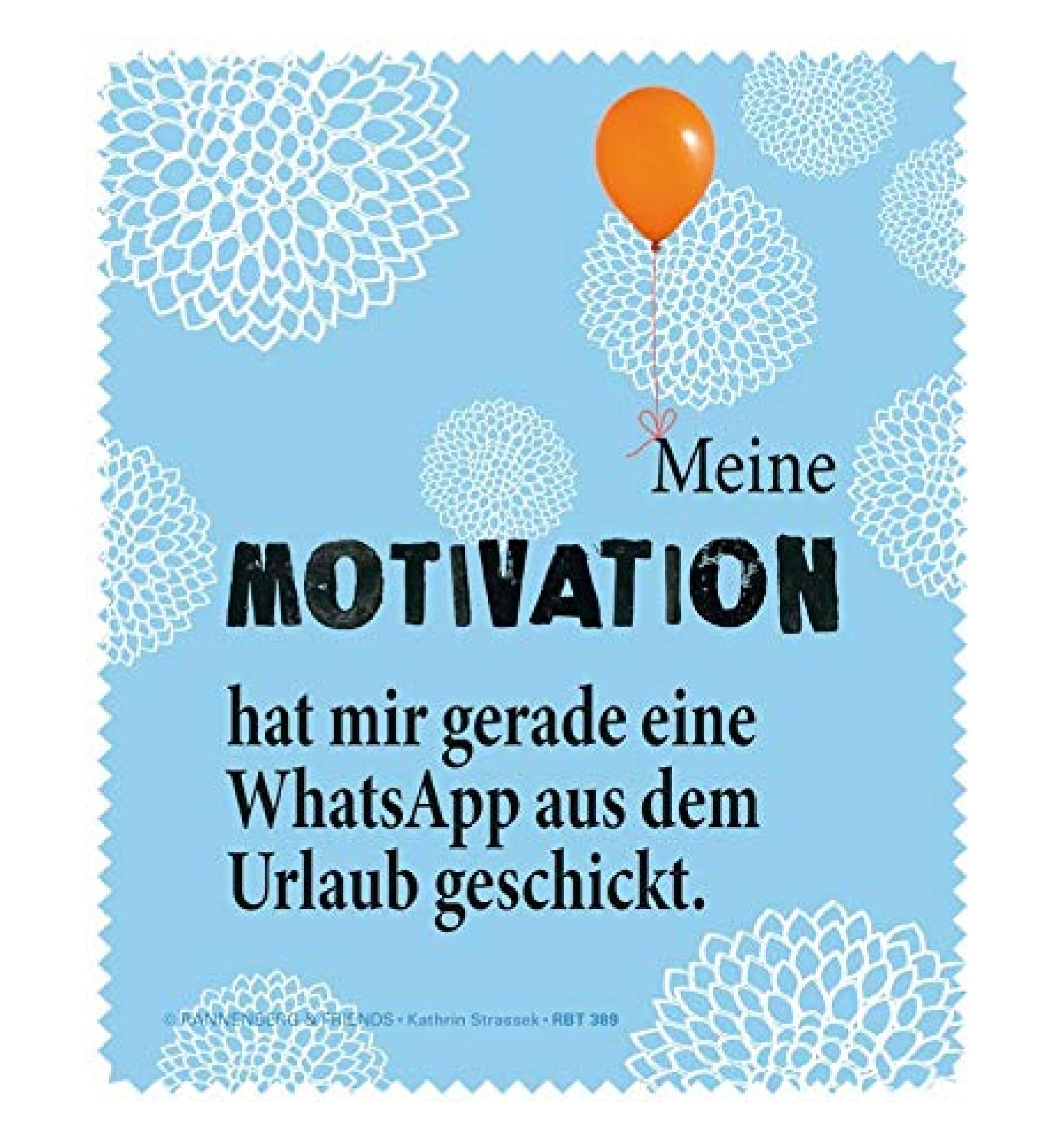 Funny motif glasses cleaning cloth "Motivation" by Rannenberg & Friends