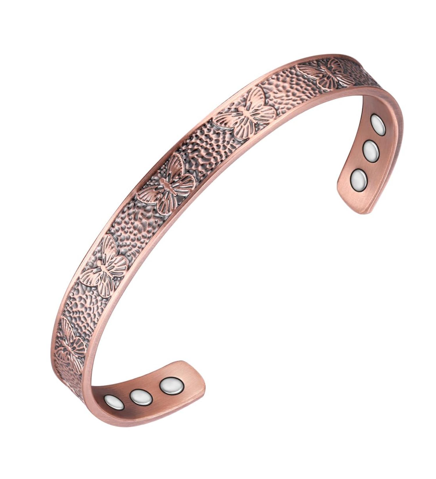 Vicmag Copper Magnetic Bracelet for Women | 99.99% Pure Copper | 6X Ultra Strength Magnets | Adjustable Size | Gift Box Included - Buy Online on GoSupps.com