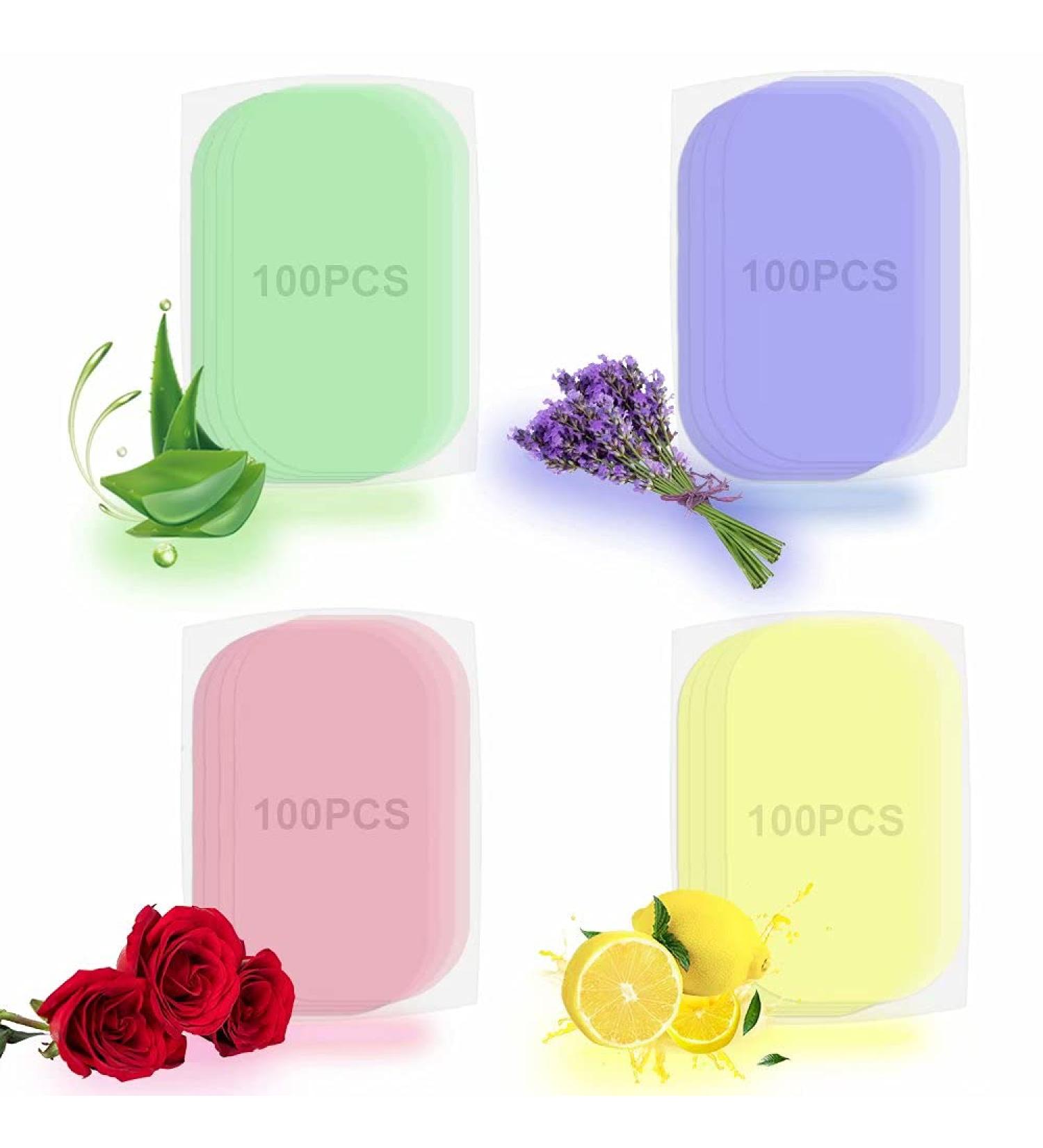 Fancyou 400PCS Portable Paper Soap Sheets Refill - Aloe Vera Lavender Rose Scented Soap Flakes - Mini Disposable Hand Soap for Travel, Camping, Hiking - Skin Friendly Foaming Hand Soap - Refill Pack - Buy Online on GoSupps.com