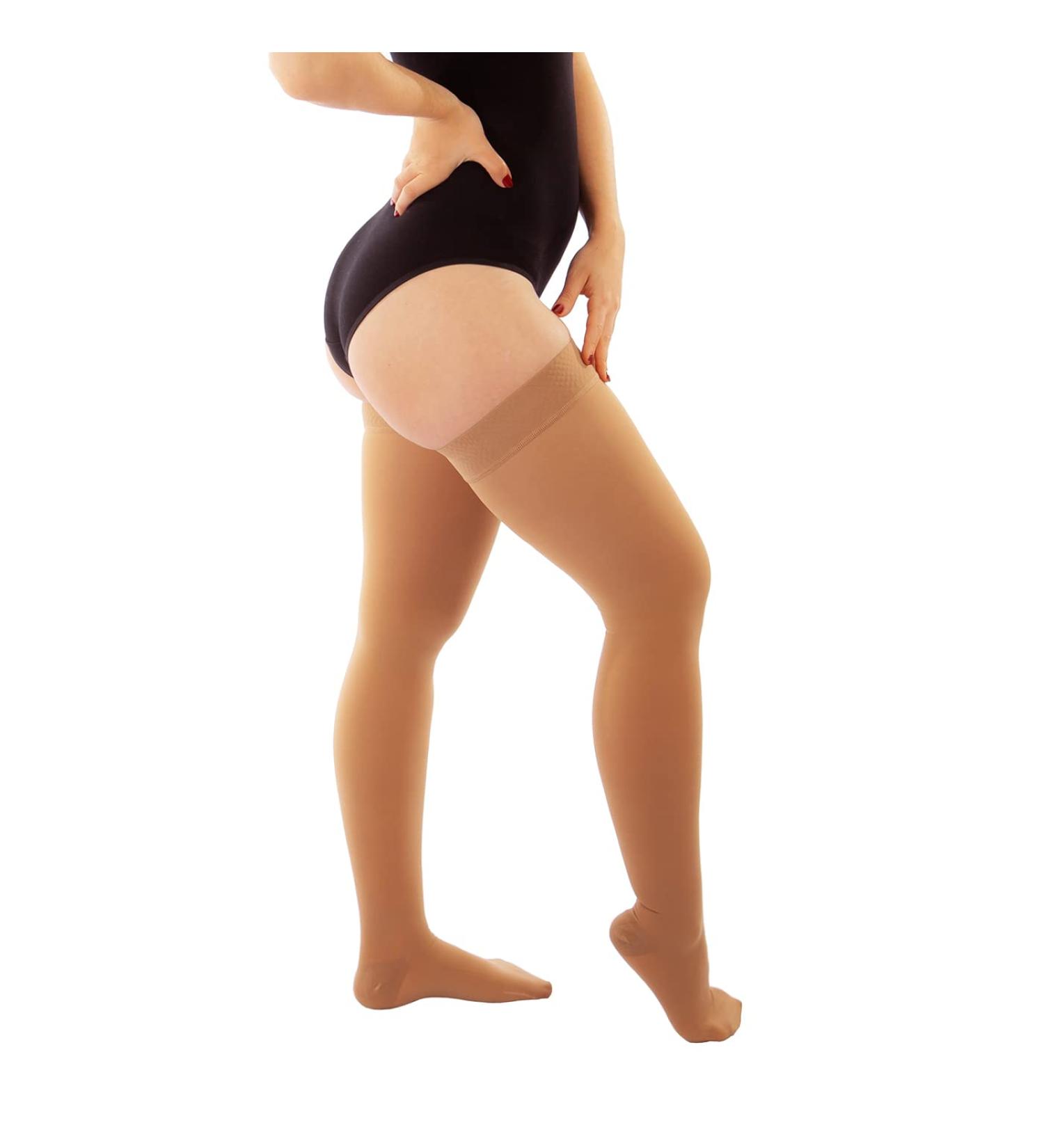 RIEMTEX Compression Stockings Class 1 CCL1 Support Stockings for Men & Women Closed Tip Classic Series 7131 Black & Beige Size 6 - Buy Online on GoSupps.com