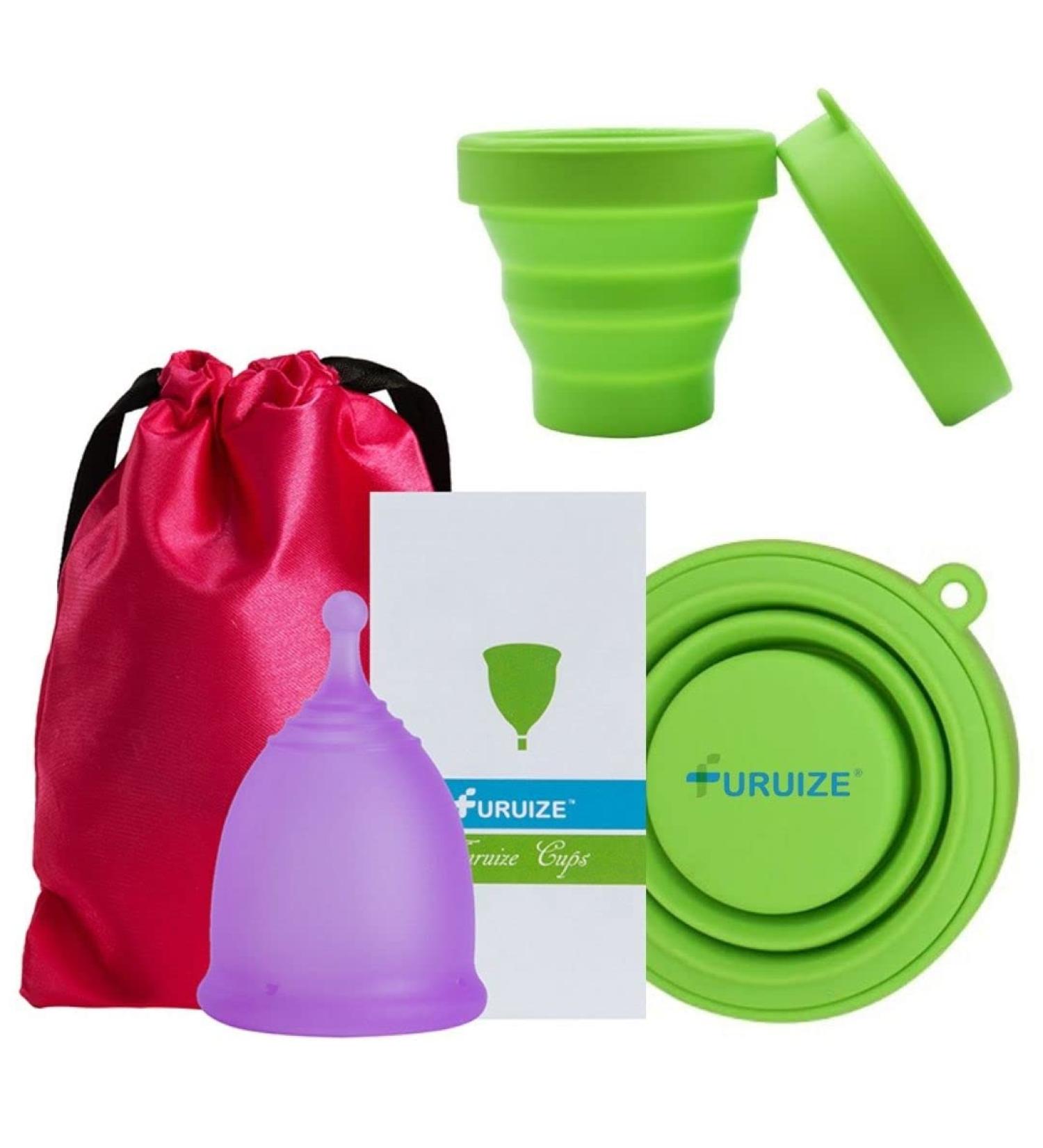 Buy Furuize Sporti Menstrual Cup with Sterilization Cup - 100% Medical Soft Silicone Prevents Infections & Strengthens Pelvic Floor - 1 Pack - Buy Online on GoSupps.com