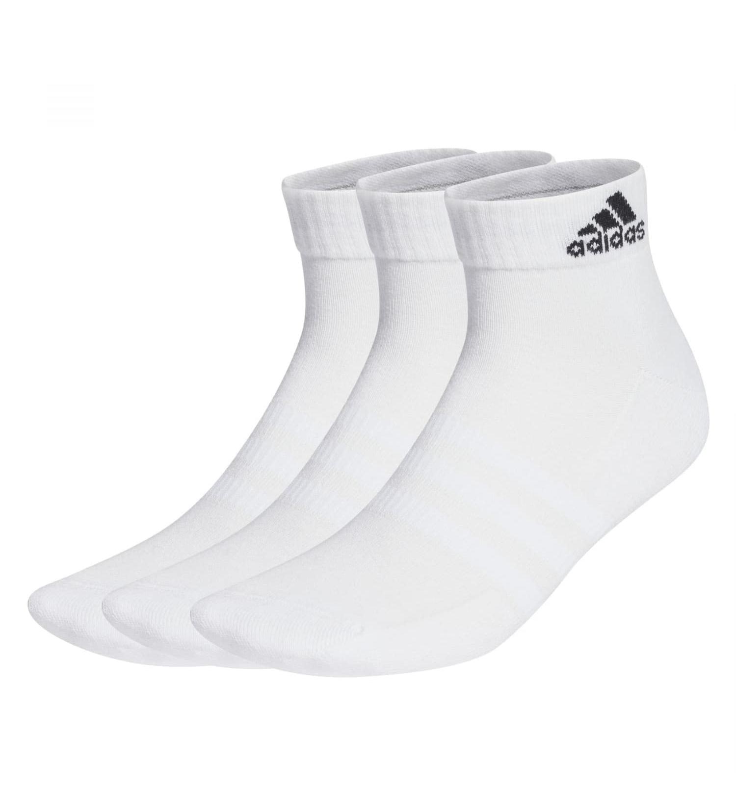 adidas Unisex Cushioned Sportswear Ankle Socks 3 Pairs Ankle Socks (1 Pack) 40-42 White/Black