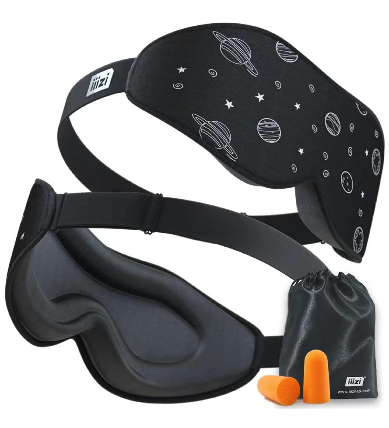 iiizi 3D Sleep Mask for Women Men - Black | Ideal for Sleeping, Travel, Yoga, and Naps | Lightweight and Comfortable - 1 Pack - Buy Online on GoSupps.com