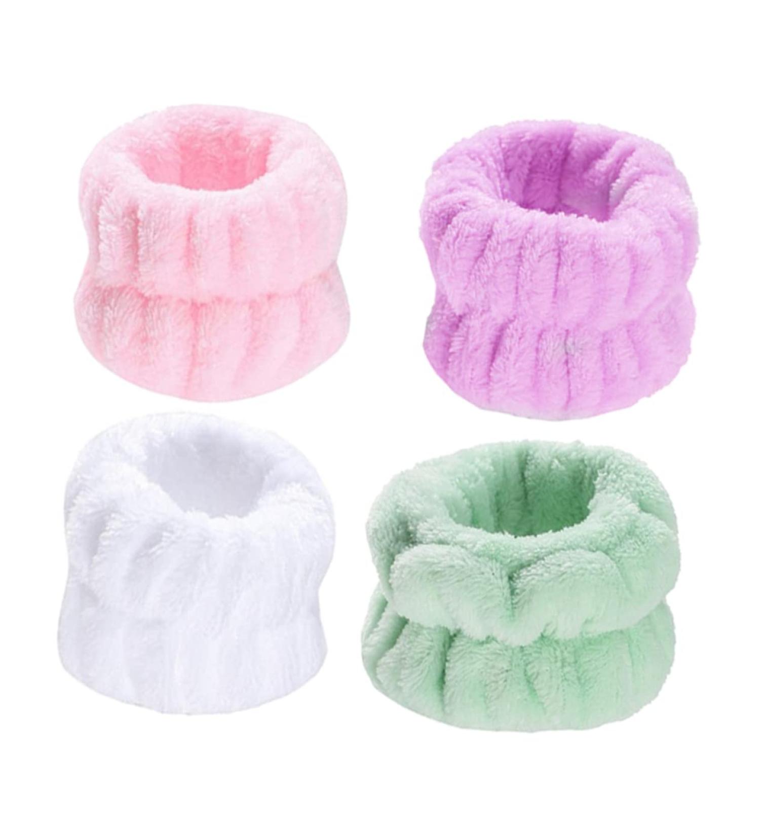 4paires Bracelets Pour Laver Le Visage Bandeaux Anti-transpiration Bracelets De Spa Pour Femmes - Buy Online on GoSupps.com