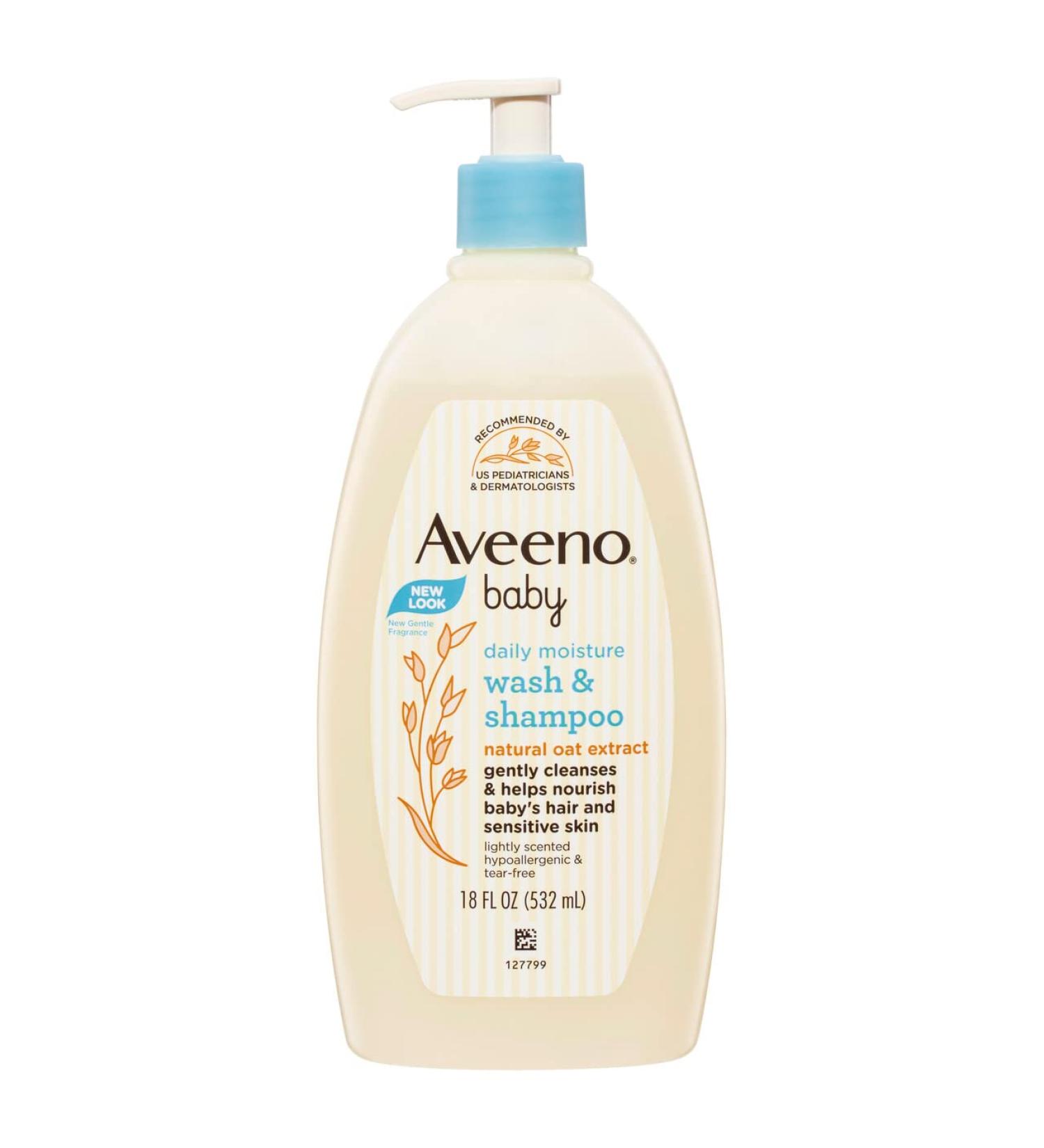 Aveeno Baby Daily Moisture Lightly Scented Wash & Shampoo 532mL - Gentle Formula for Baby's Delicate Skin - Buy Online on GoSupps.com
