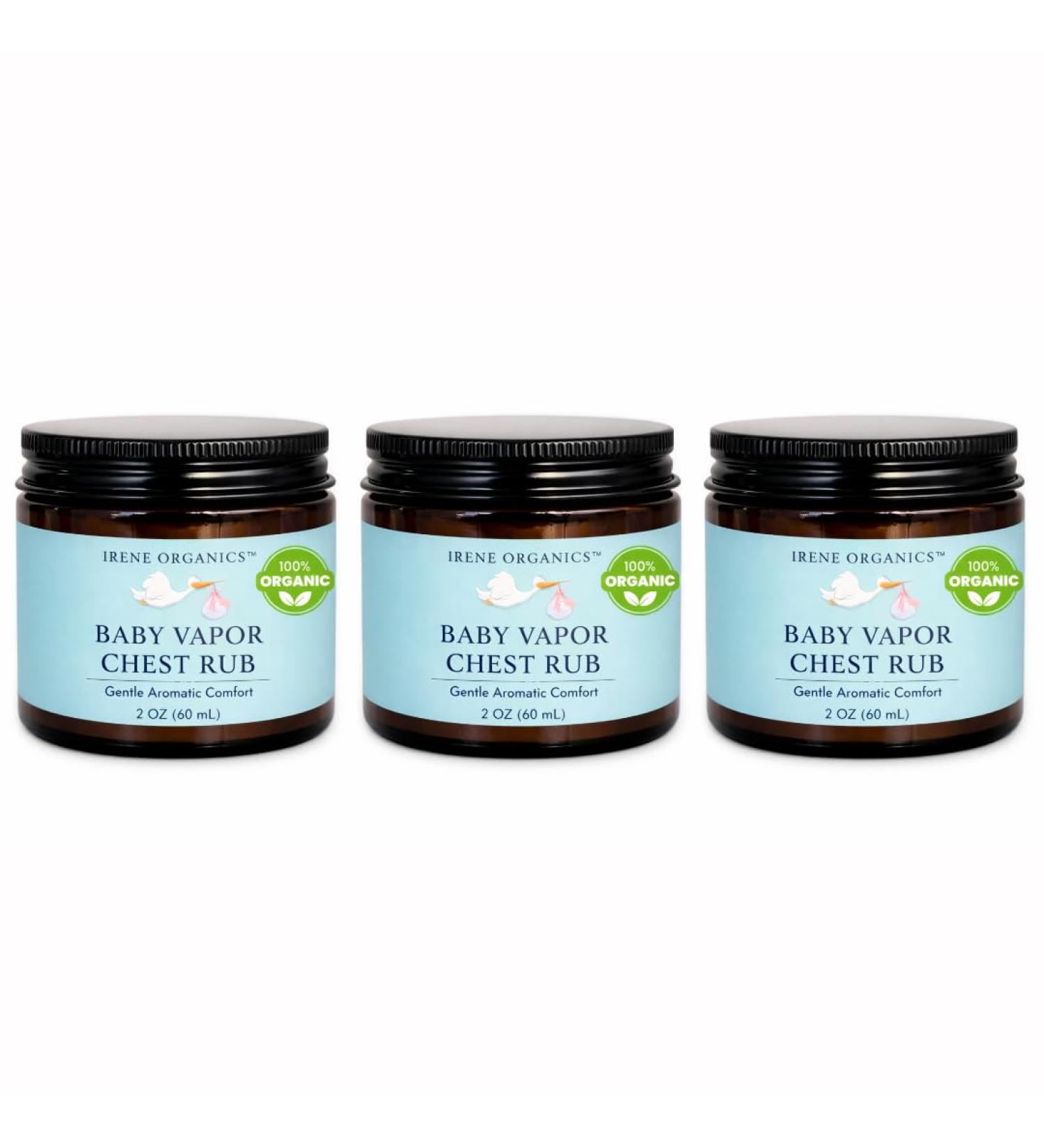 Irene Organics Baby Vapor Chest Rub Natural Eucalyptus & Lavender Balm for Babies & Kids Petroleum-Free Non-Toxic Gentle Chest Rub for Newborns & Toddlers (3 pack (Best Value)) - Buy Online on GoSupps.com