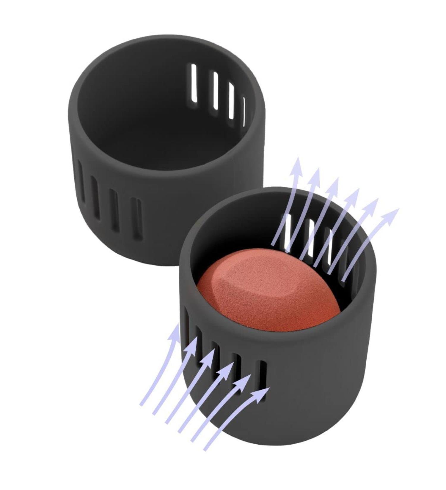 Buy Silicone Makeup Sponge Holder & Travel Case - Black | Brush Bubble for Clean Protected Sponges & Blender Included - Buy Online on GoSupps.com