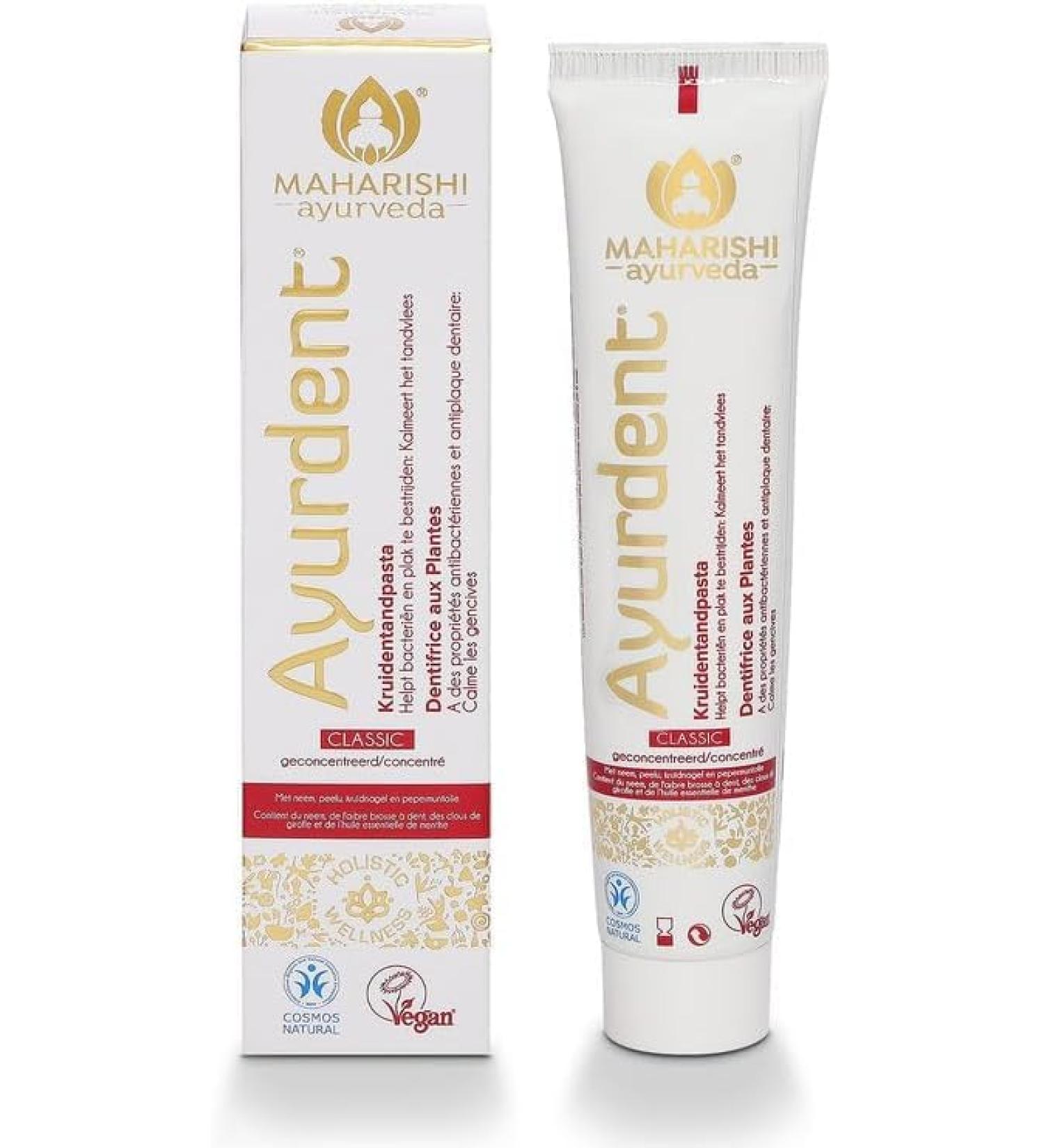 Maharishi Ayurveda Ayurdent Classic Ayurvedic Toothpaste - Fluoride-Free Chemical Foam-Free & Plaque-Fighting | Soothing Freshness | 75ml Tube - Buy Online on GoSupps.com