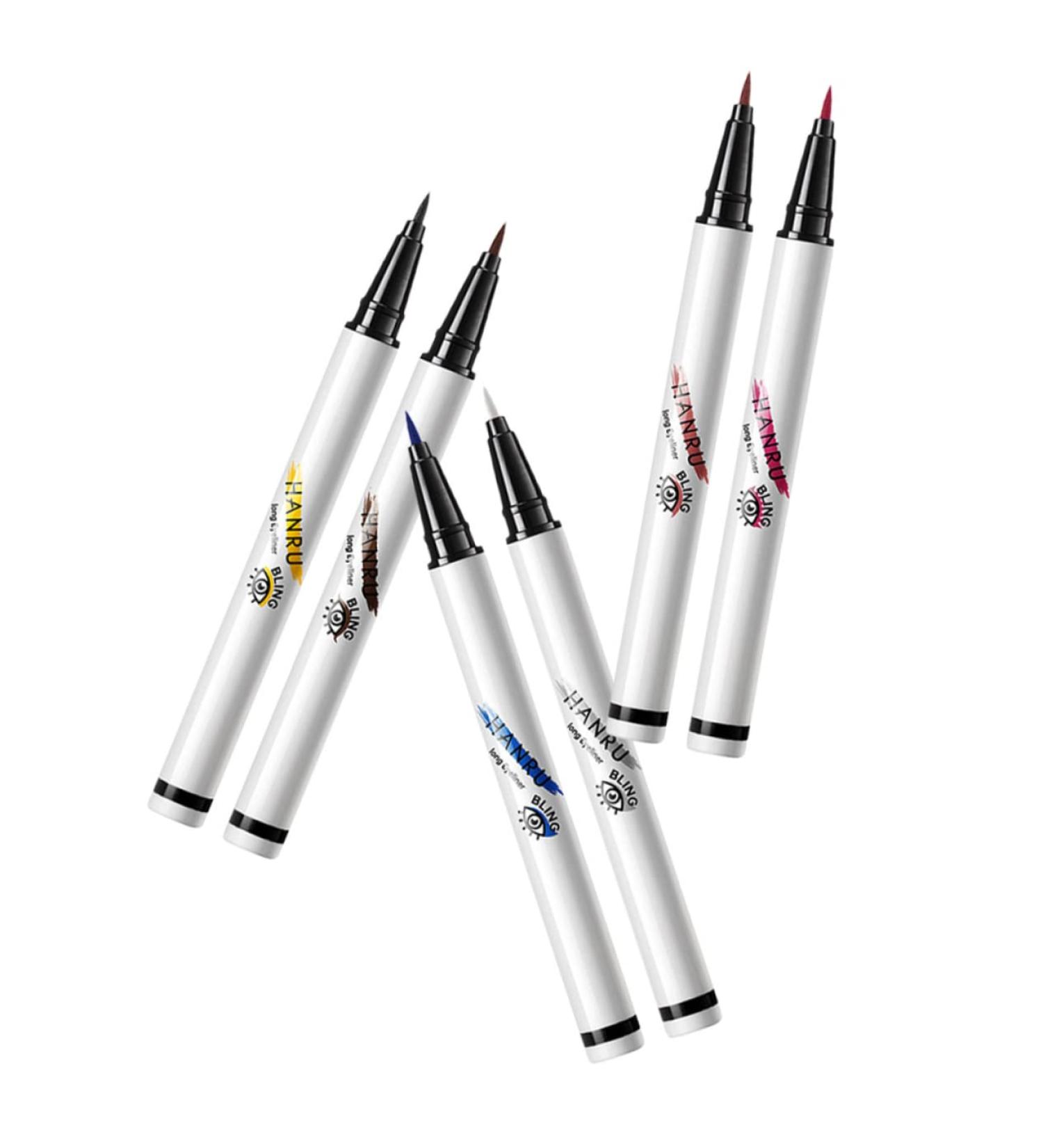 DRESSOOS 6pcs Colored Eyeliner White Liquid Eyeliner Matte Liquid Eyeliner White Eye Liner Eye Makeup Abs - Buy Online on GoSupps.com