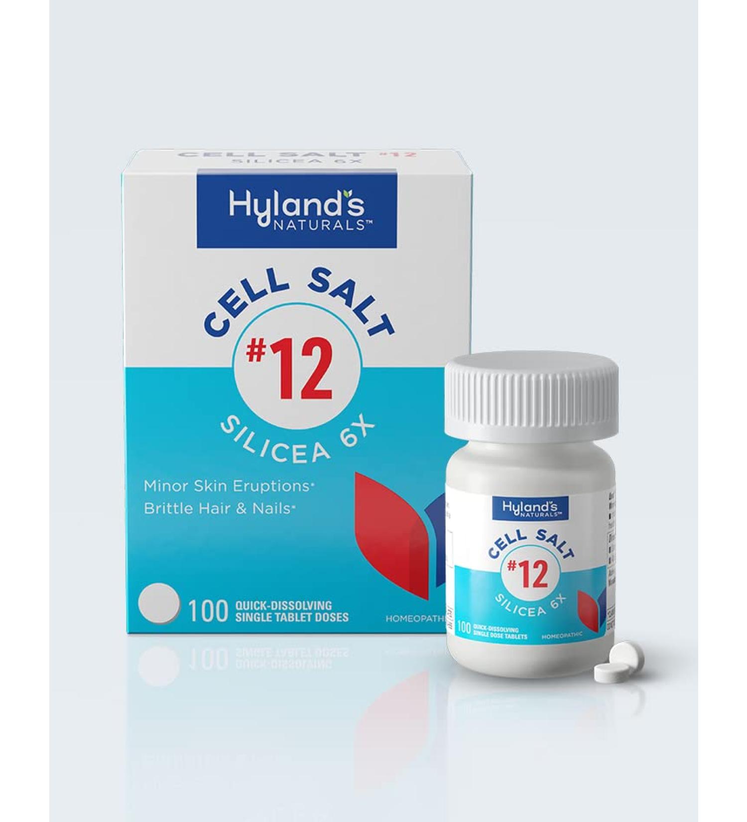 Hyland's Naturals Acne & Blackhead Treatment + Hair & Nail Growth Supplement | Homeopathic Remedy | 12 Cell Salt Silicea 6X Tablets | 100 Count - Buy Online on GoSupps.com