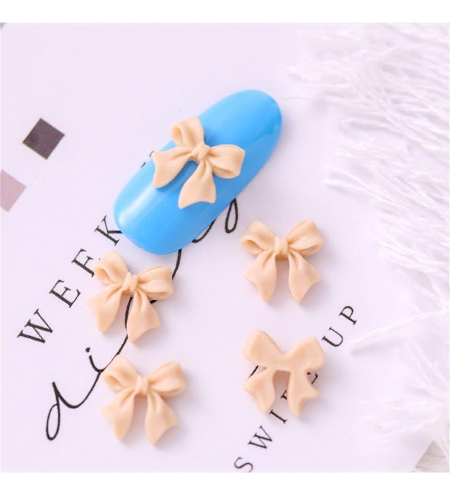 & Health Resin Nail Jewelry Ornaments Rhinestone Nail Art Mini Bow Nail Jewelry Nail Art Decorations Nail Bow Ties Manicure Accessories(apricot) - Buy Online on GoSupps.com