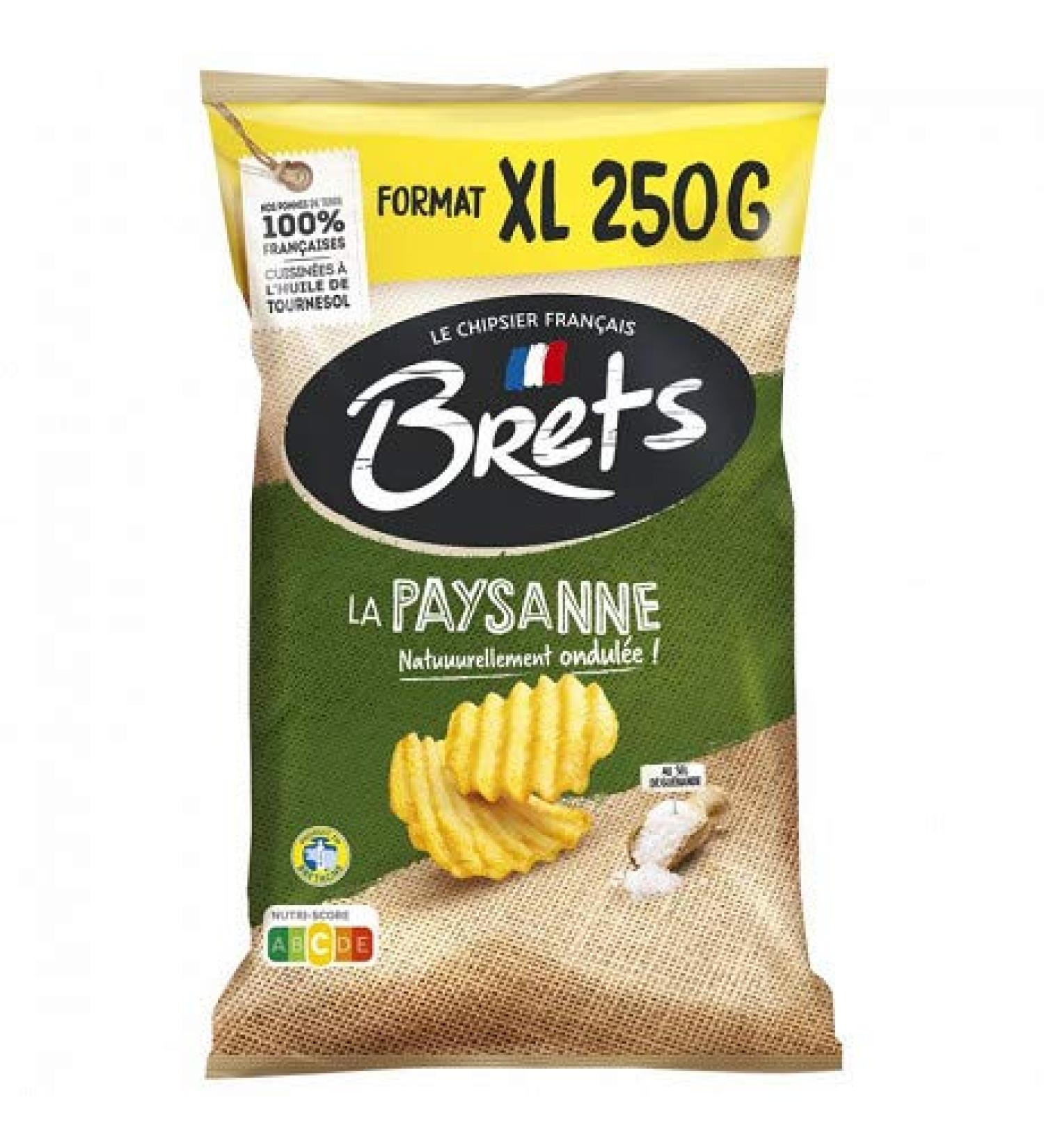 Natural Peasant Chips With Guérande Salt 250G | Bret'S | (Pack Of 4) | Best Deal
