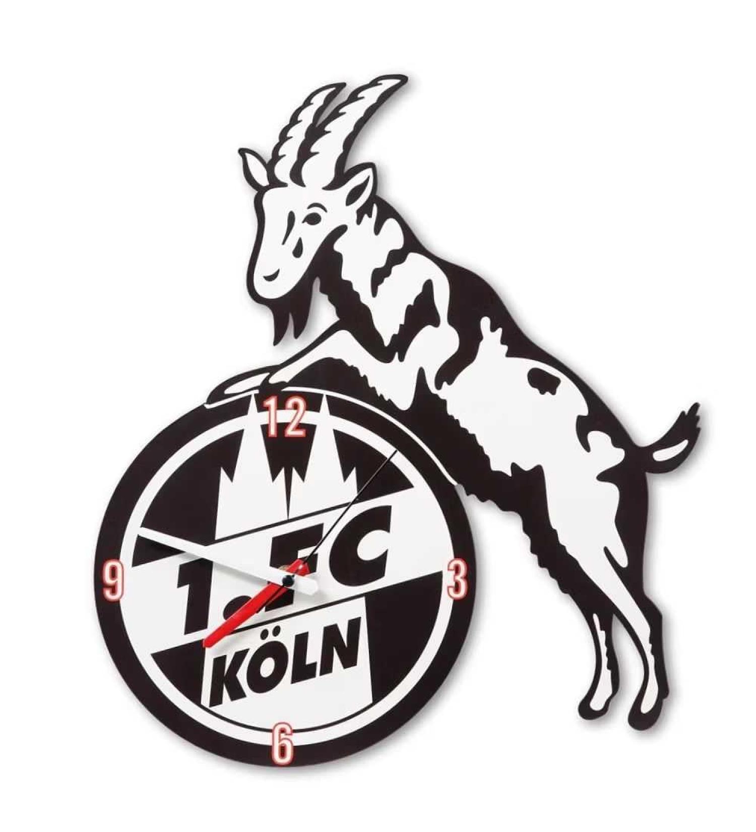 1. FC K ln Wanduhr - Logo - Metal clock