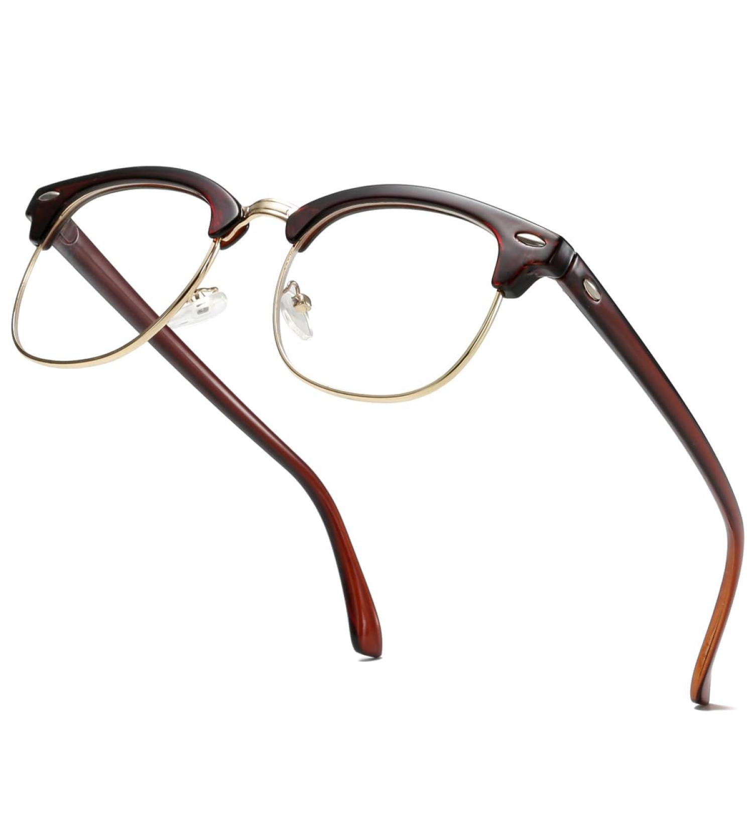 Stylish Half-Frame Blue Light Blocking Glasses for Computer Use - Shop Internationally - Buy Online on GoSupps.com