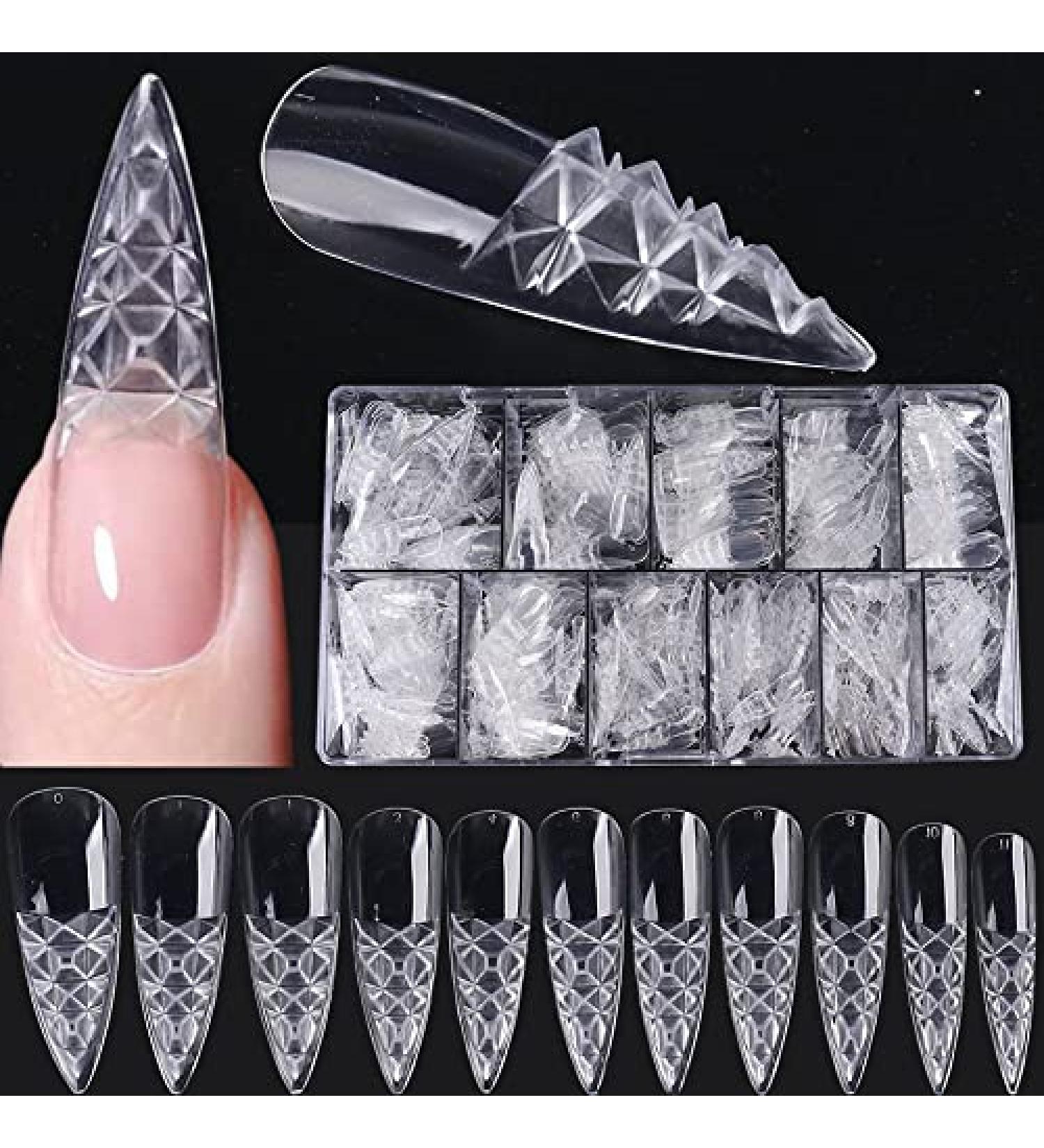 408 Pcs Colored Glaze Stiletto False Nails Tips - DIY Nail Art Kit - Buy Online on GoSupps.com