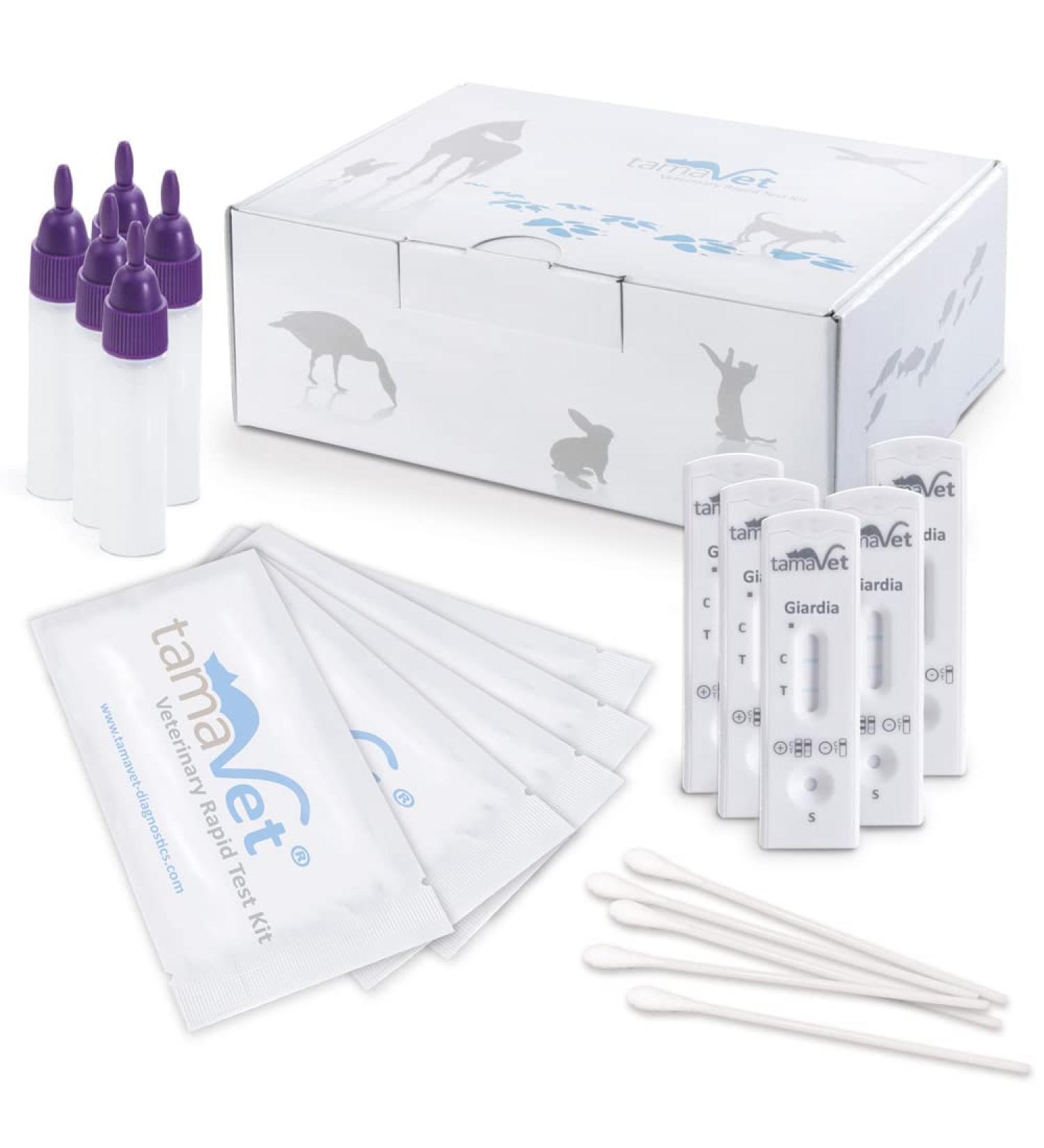 tamaVet 5X Giardia Rapid Test for Dogs & Cats - Fast Detection of Giardia Antigens in Feces | 5 Tests for Pet Health & Diarrhea Solutions - Buy Online on GoSupps.com