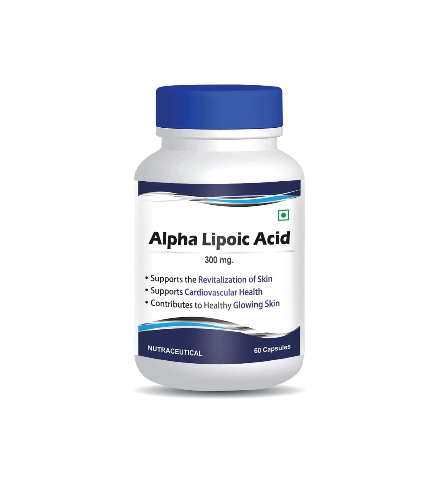 Alpha Lipoic Acid 300mg Capsules | ALA Supplement | Antioxidant Support for Energy & Overall Health | 60 Capsules - Buy Online on GoSupps.com