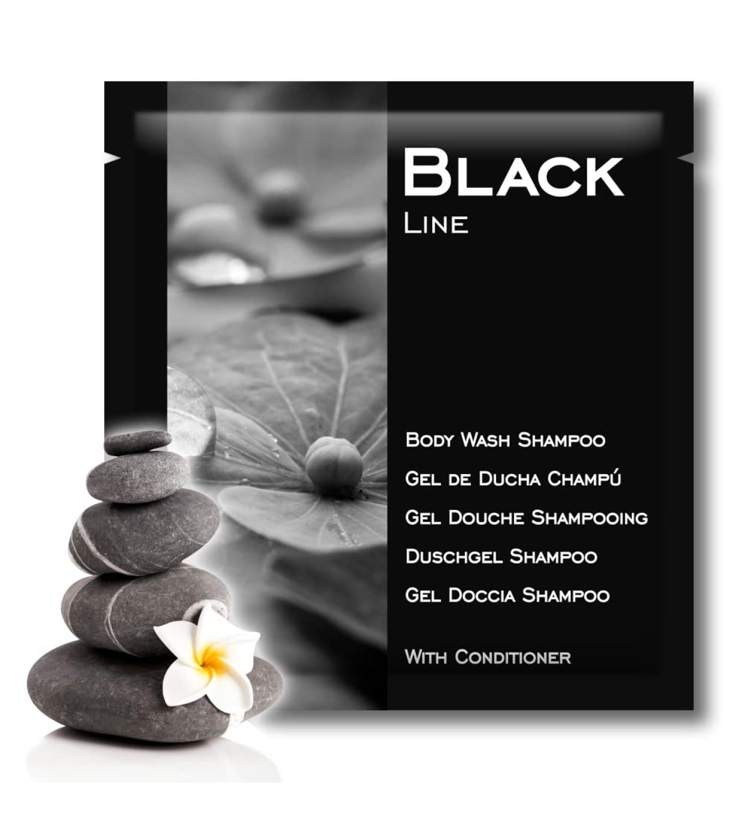 GPQ GESPROQUIMIA SL GPQ GelShampoo 2in1 Black Line 400 pieces x 8g 94 Natural Origin Amenities Hotel With rinse without parabens for hotel country house apartment B&B Made in Spain - Buy Online on GoSupps.com