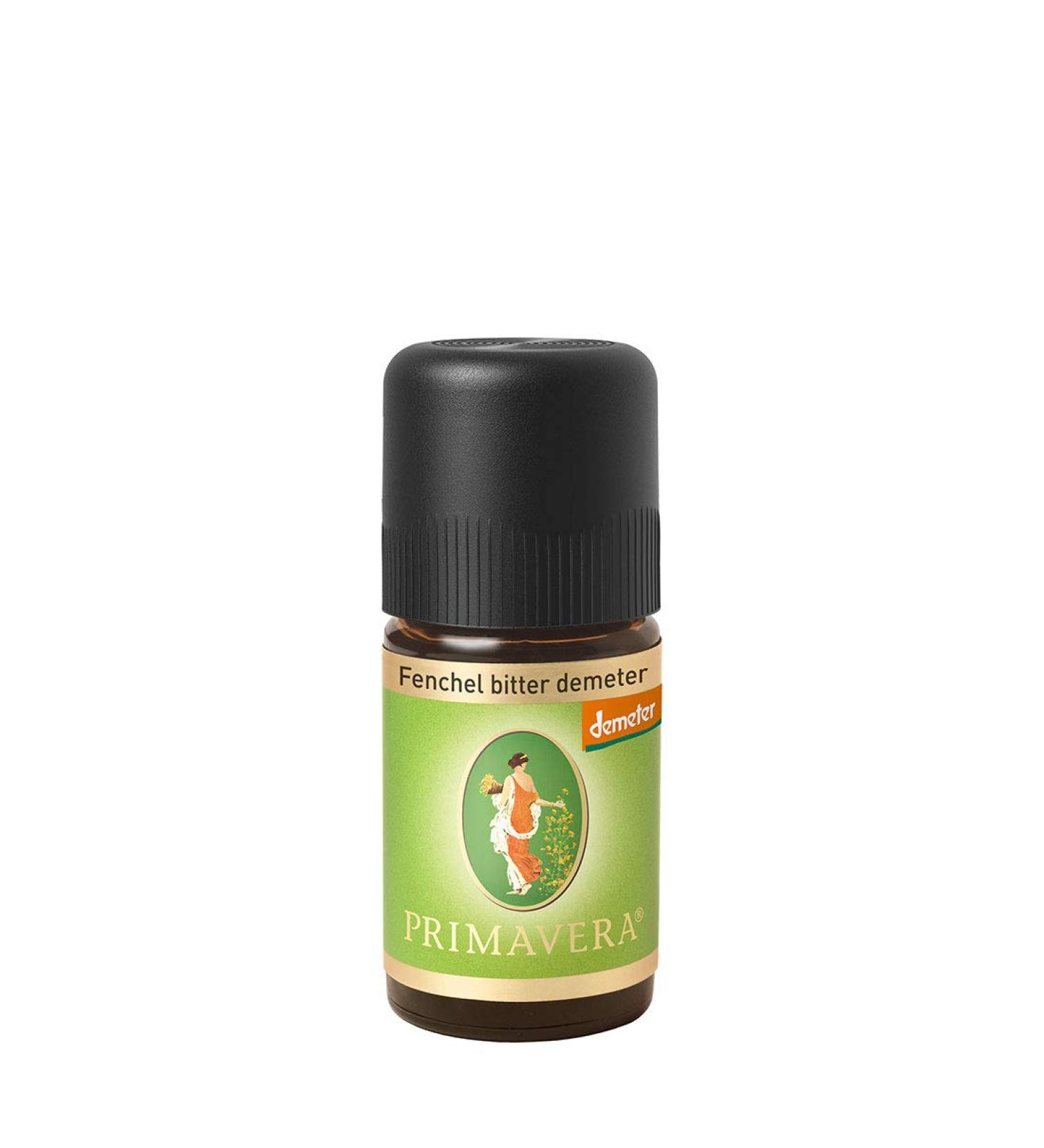 Primavera essential oil fennel Bitter Demeter 5 ml aroma oil fragrance oil aromatherapy - relaxing calming balancing - bio vegan 5 ml (1 Pack)