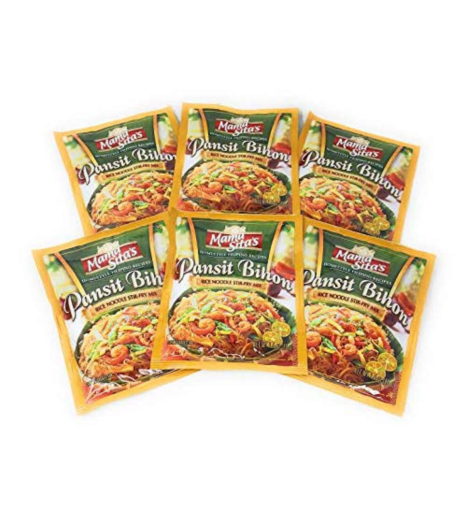 MAMA SITA'S - PANSIT BIHON - RICE NOODLES STIR - FRY MIX / 6 X 1.4 OZ - 40 G / Product of the Philippines