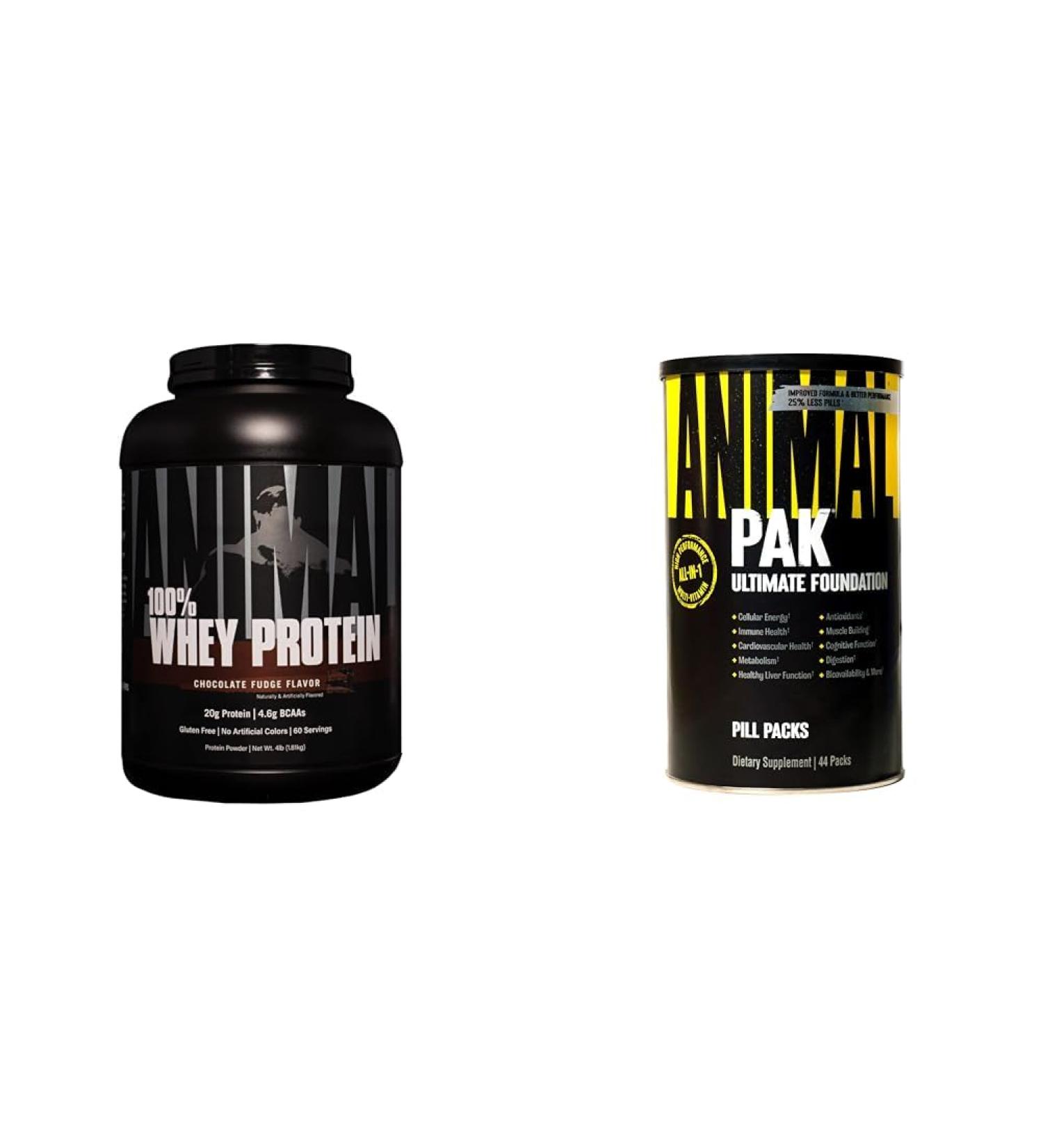 Animal 100% Whey Protein Powder Whey Blend for Pre- or Post-Workout & Pak - Convenient All-in-One Vitamin & Supplement Pack - Buy Online on GoSupps.com