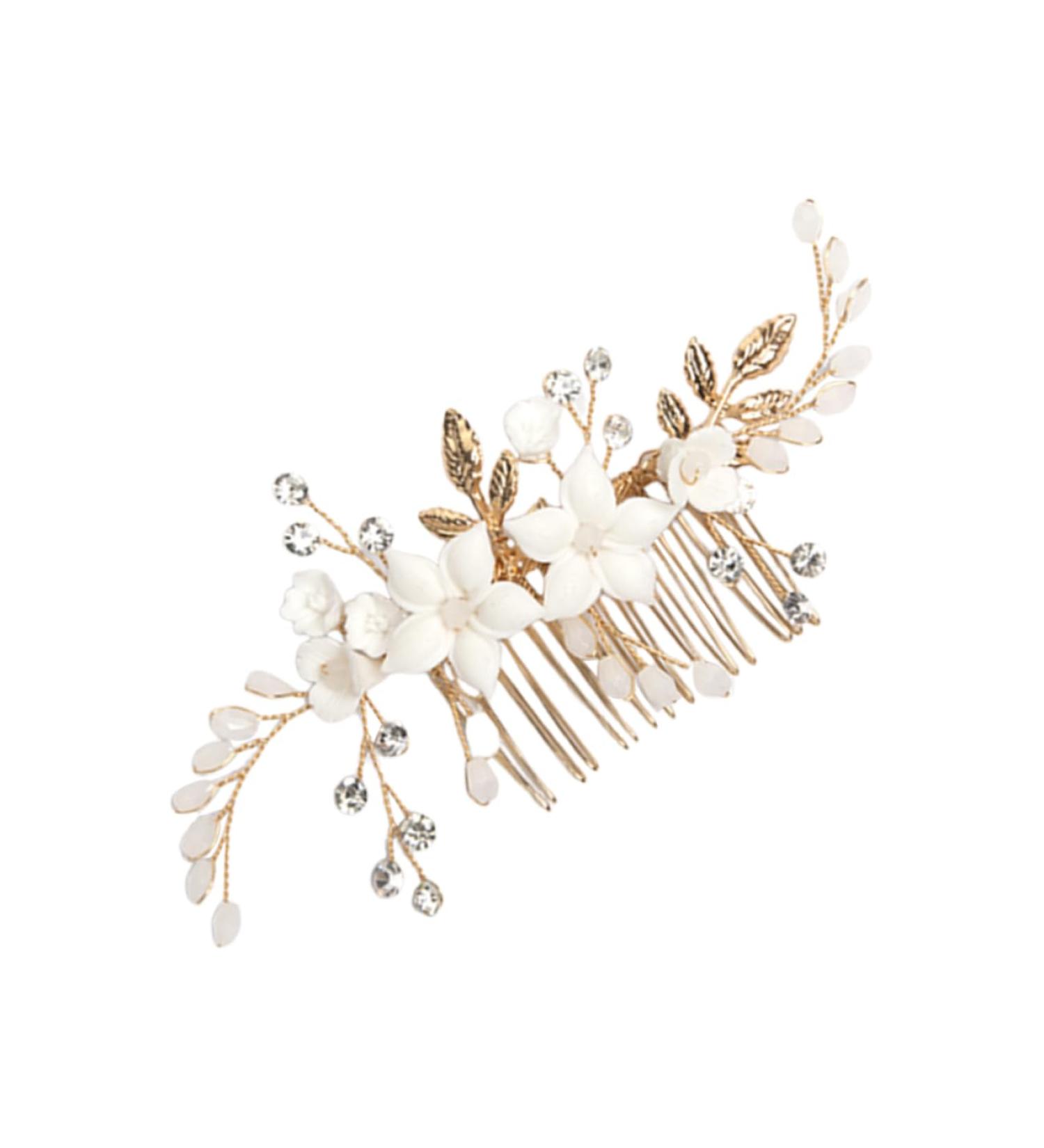Beavorty Bridal Headwear Hair Accessories for Women Bride Hairpin Hair Side Comb Women Hair Pin Metal Hair Comb Decorative Hair Combs Flower Hair Comb Hair Comb for Bride Girl Headpiece - Buy Online on GoSupps.com