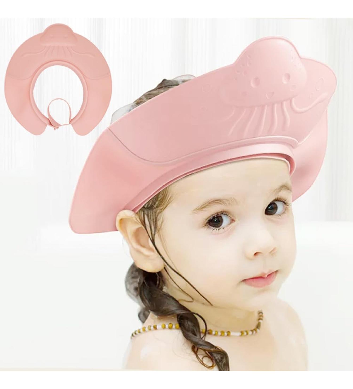 Baby Shower Cap - Silicone Adjustable Bathing Visor for Kids (Pink Jellyfish, 6 Months-12 Years) - Buy Online on GoSupps.com