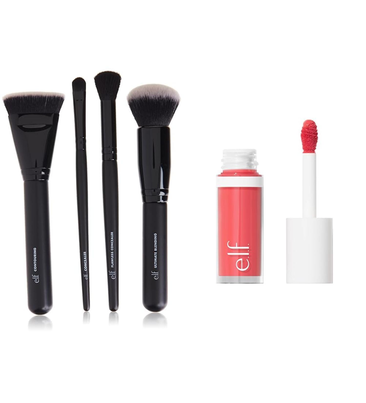e.l.f. Complexion Perfection Brush Kit Makeup Brushes For Concealer & Foundation & Camo Liquid Blush Long-Lasting Liquid Blush For High-Pigment Colour Creates A Soft - Buy Online on GoSupps.com