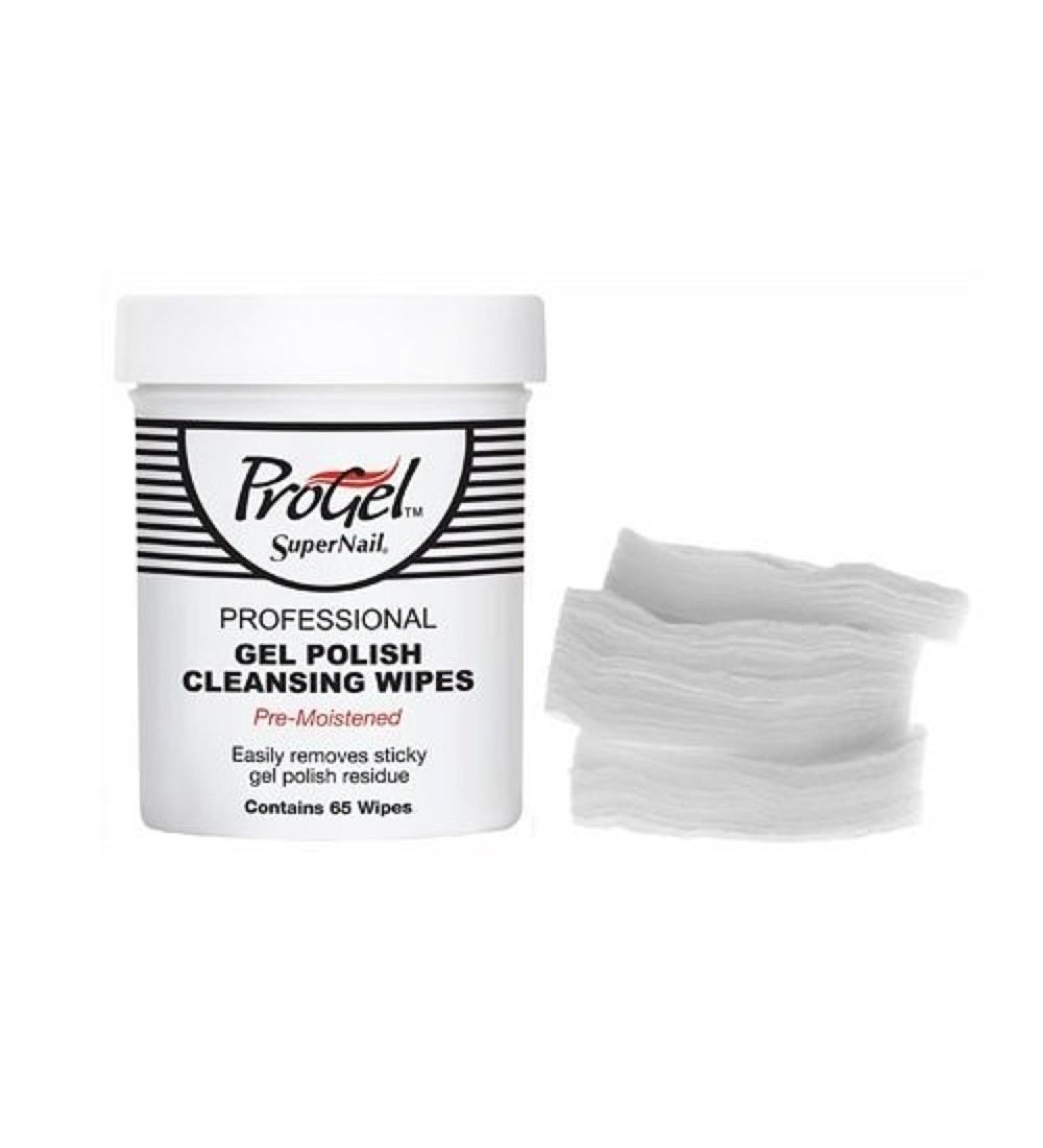 SuperNail Progel Professional Gel Polish Cleansing Wipes 65 Count
