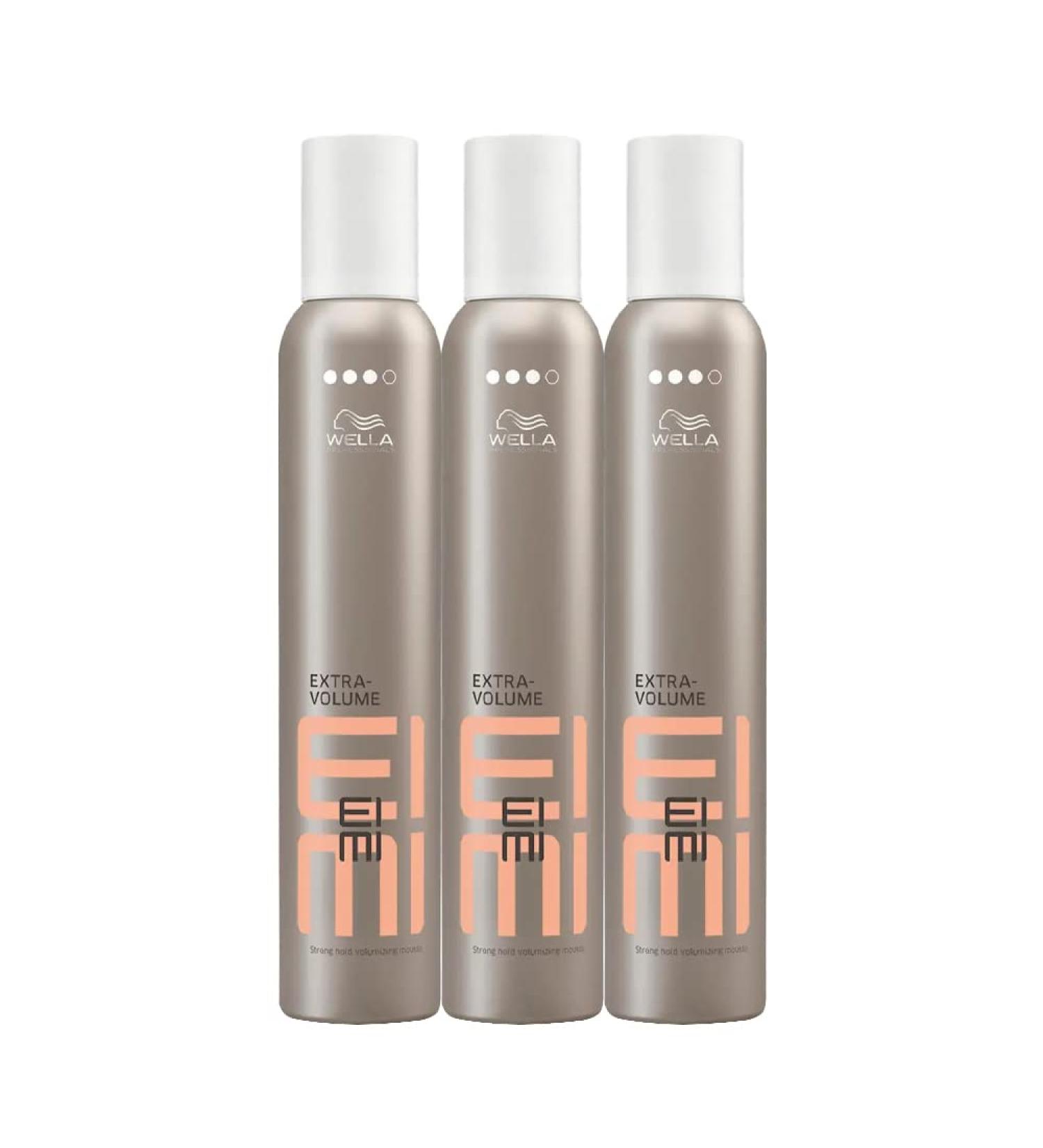 3-pack volume foam Wella Professionals EIMI Extra Volume Volume Mousse strong hold 300 ml Unscented 300 ml (pack of 3)