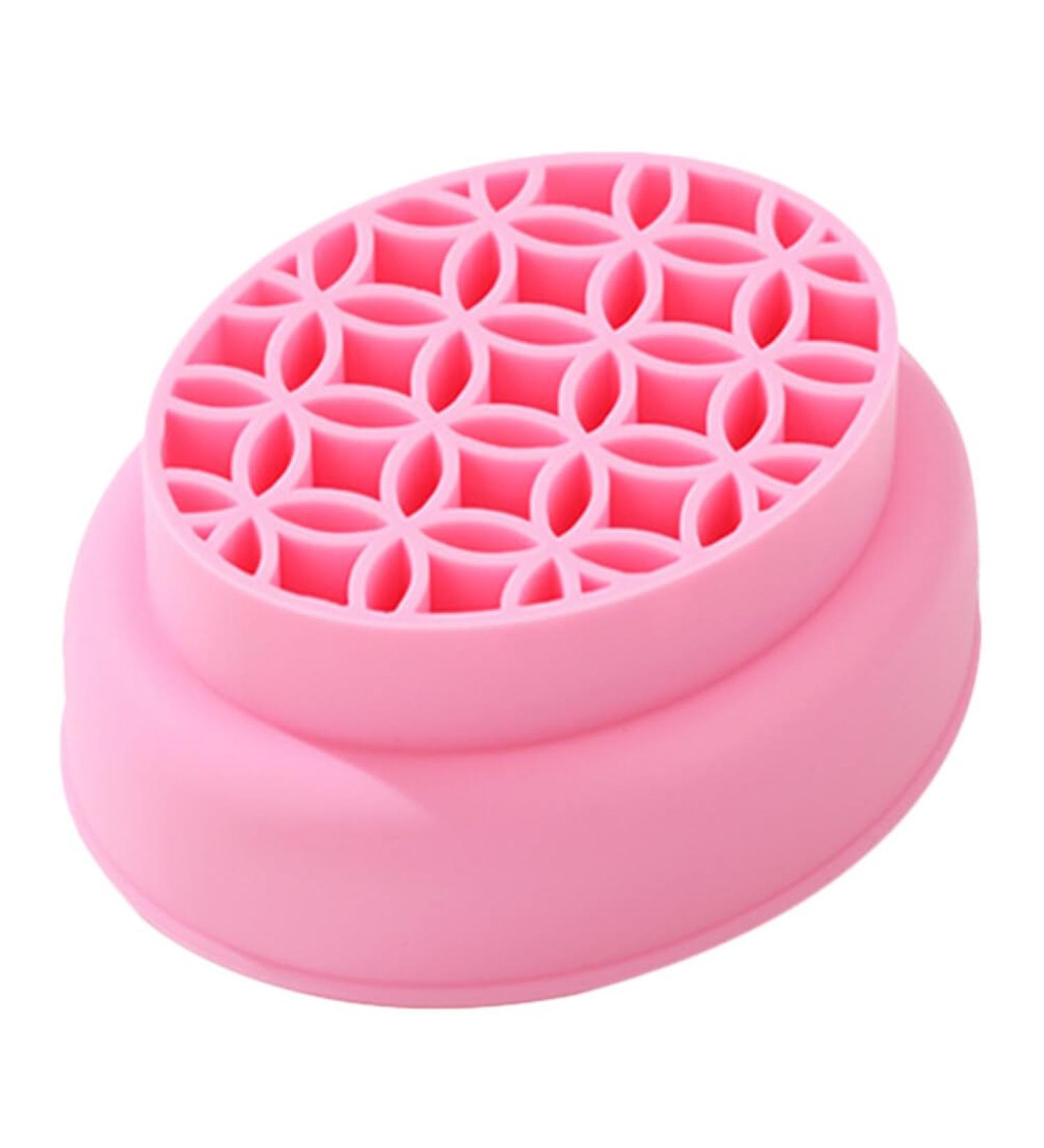 PATKAW Makeup Brush Cleaner Bowl Silicone Makeup Brush Cleaner Mat Scrubber with Brush Drying Holder Cosmetic Cleaning Tool Organizer for Powder Puffs Sponges - Buy Online on GoSupps.com