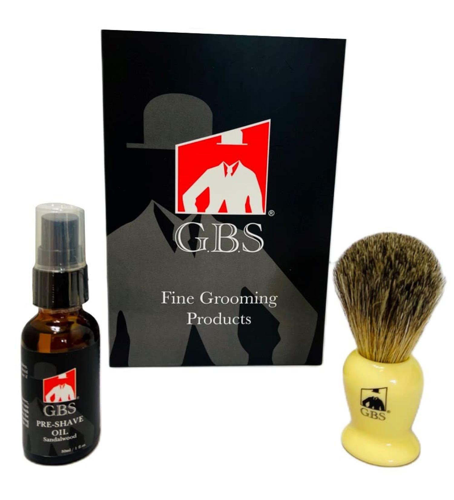 G.B.S Badger Hair Shaving Brush & Pre-Shave Oil | Superior Glide Durable Shaving Soap | International Shipping Available - Buy Online on GoSupps.com