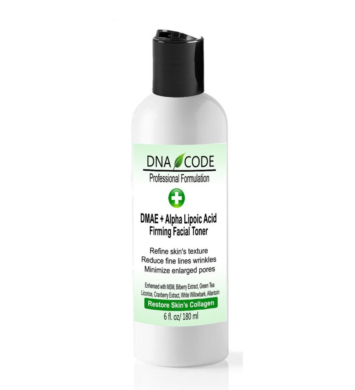 DNA Code DMAE + Alpha Lipoic Facial Firming Toner - Restore Collagen Hydration & Minimize Pores - 6oz | International Shipping - Buy Online on GoSupps.com