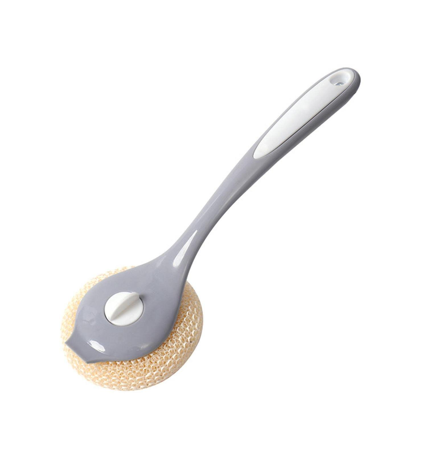 Home Kitchen Cleaning Detergent Brush Long-Handled nanofiber Cleaning Ball Cleaning Brush That Does not Hurt Hands and Does not shed Hair Grey
