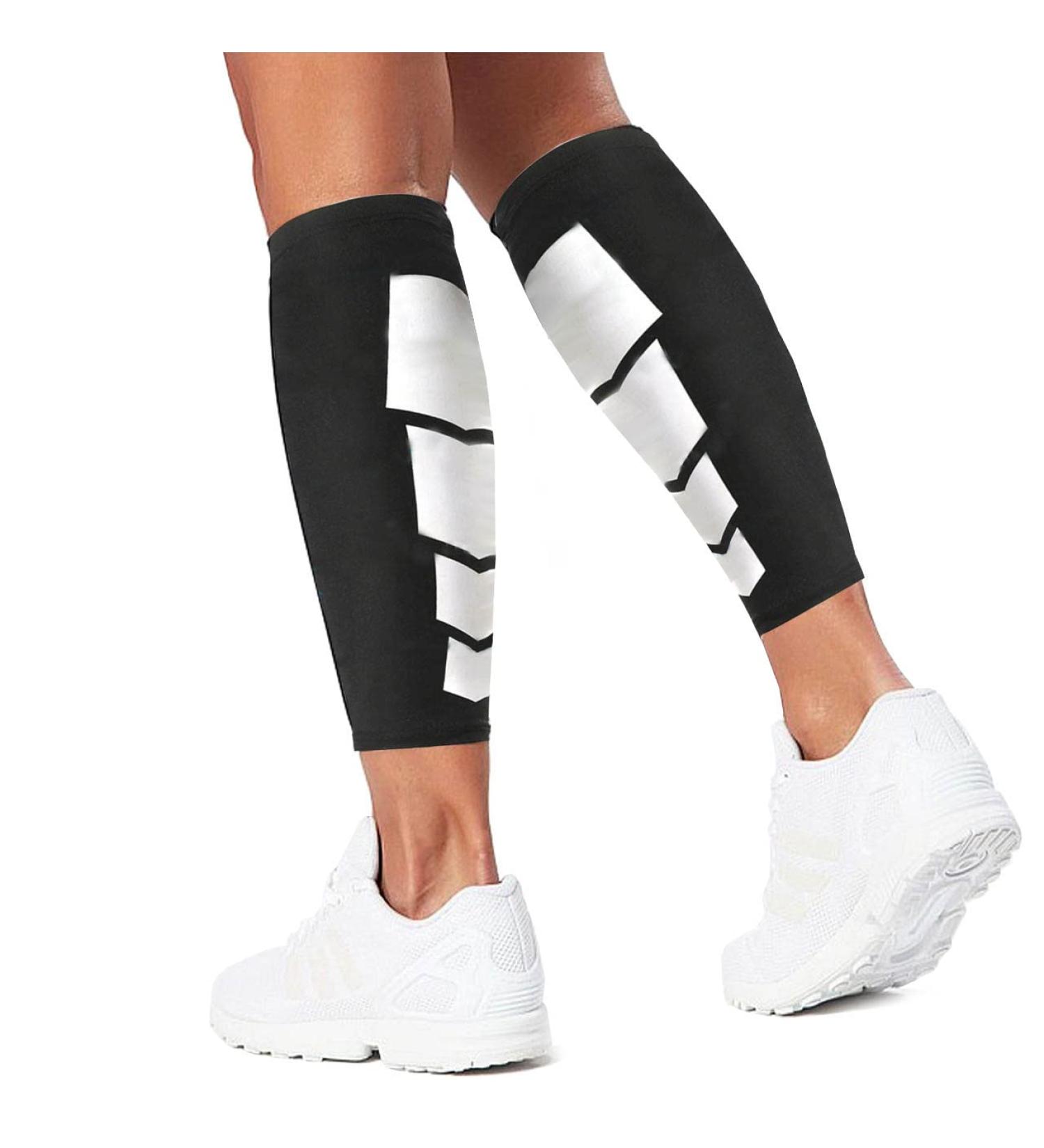 Gemx Calf Compression Sleeve - Footless Shin Splints Support - Breathable Neoprene Fabric - Ideal for Running, Cycling, Hiking - Size L - Black (1 Pair) - Buy Online on GoSupps.com