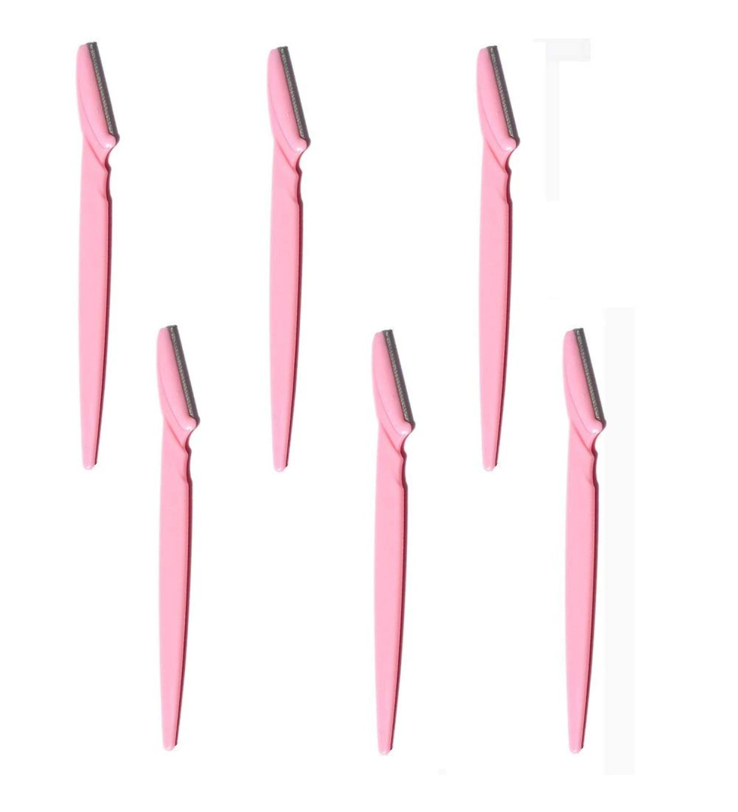Facial Razor for Women - 6PC Eyebrow Dermaplaning Tool Set | Precision Eyebrow Shaving Razors in Pink - Buy Online on GoSupps.com