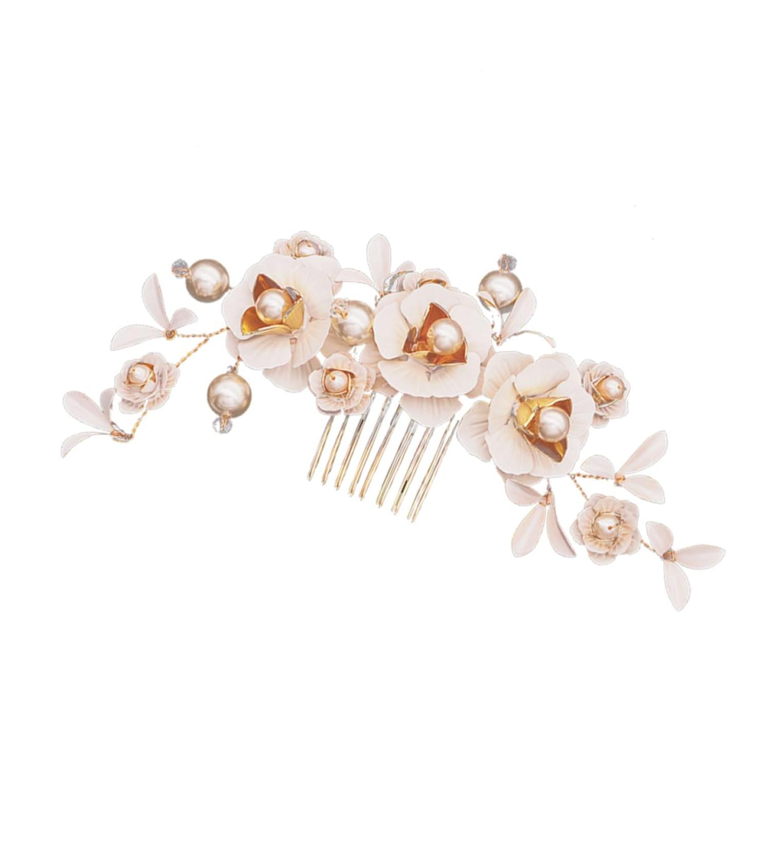 DOITOOL Crystal Headpiece Bridal Headpiece Hair Ornaments for Women Floral Hair Accessories Soap Dispenser Foam Headpiece for Women Womens Hair Accessories Bride Wedding Hair Comb - Buy Online on GoSupps.com