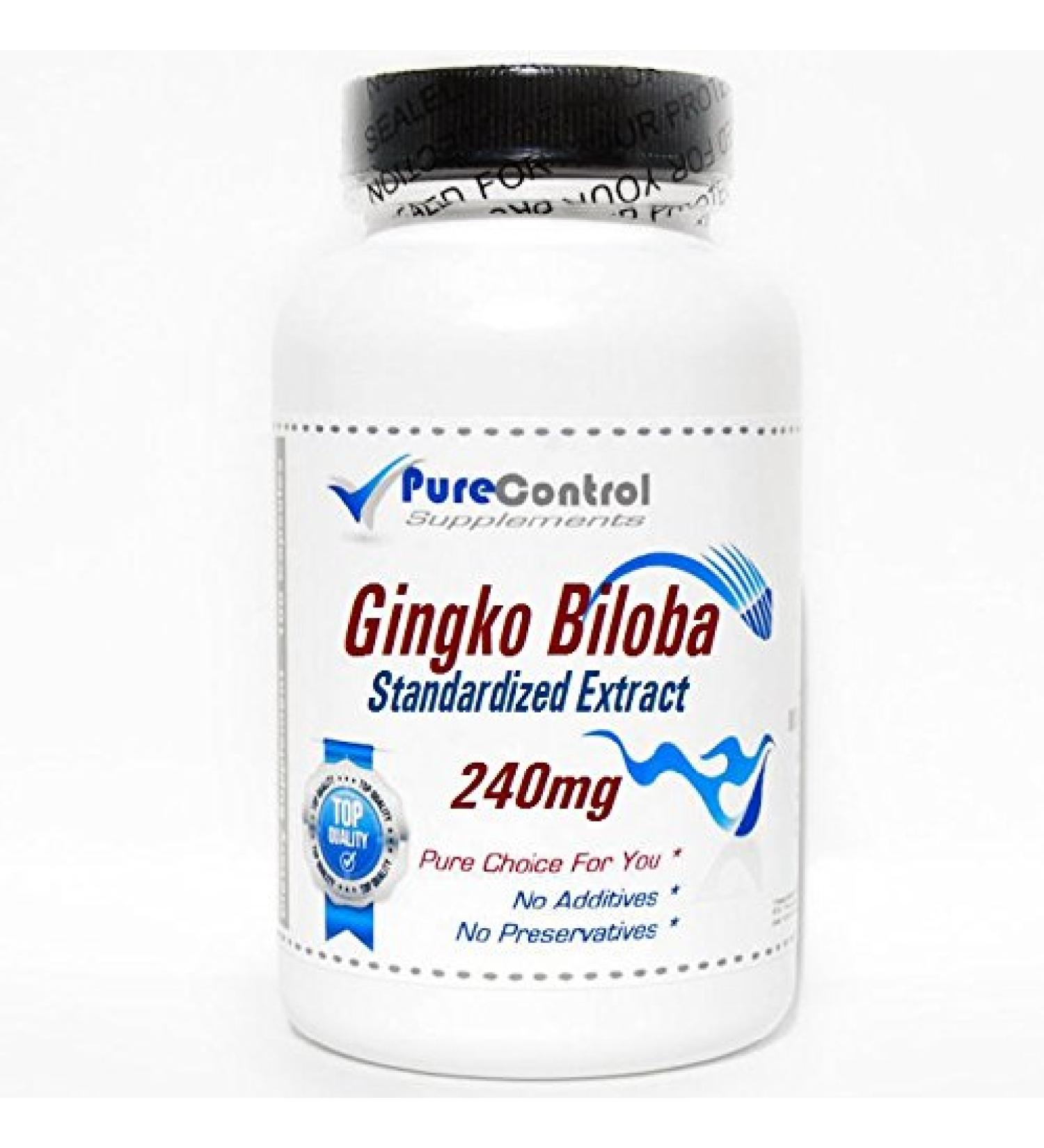Ginkgo Biloba Standardized Extract 240mg 24% Glycosides // 200 Capsules // Pure // by PureControl Supplements