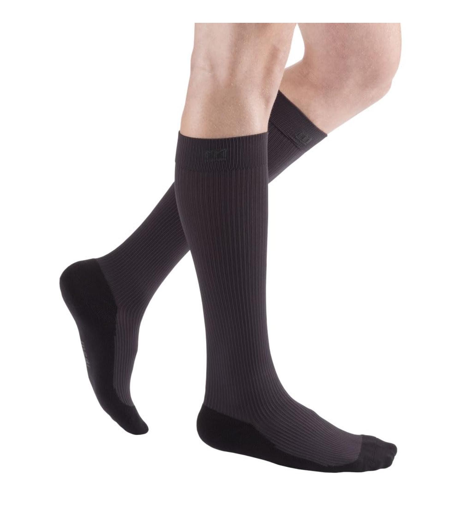 Medi Medive Active compression stockings |Compression knee stockings with heel reinforcement |KKL 2 |Anthracite |Size: III |Slow tip |Short