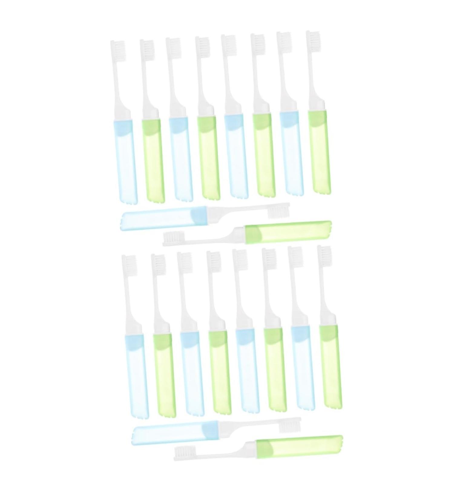 Healvian 20 STK Portable Travel Toothbrush Set - Soft Bristle Foldable Cleaning Brush for Daily Use - Buy Online on GoSupps.com