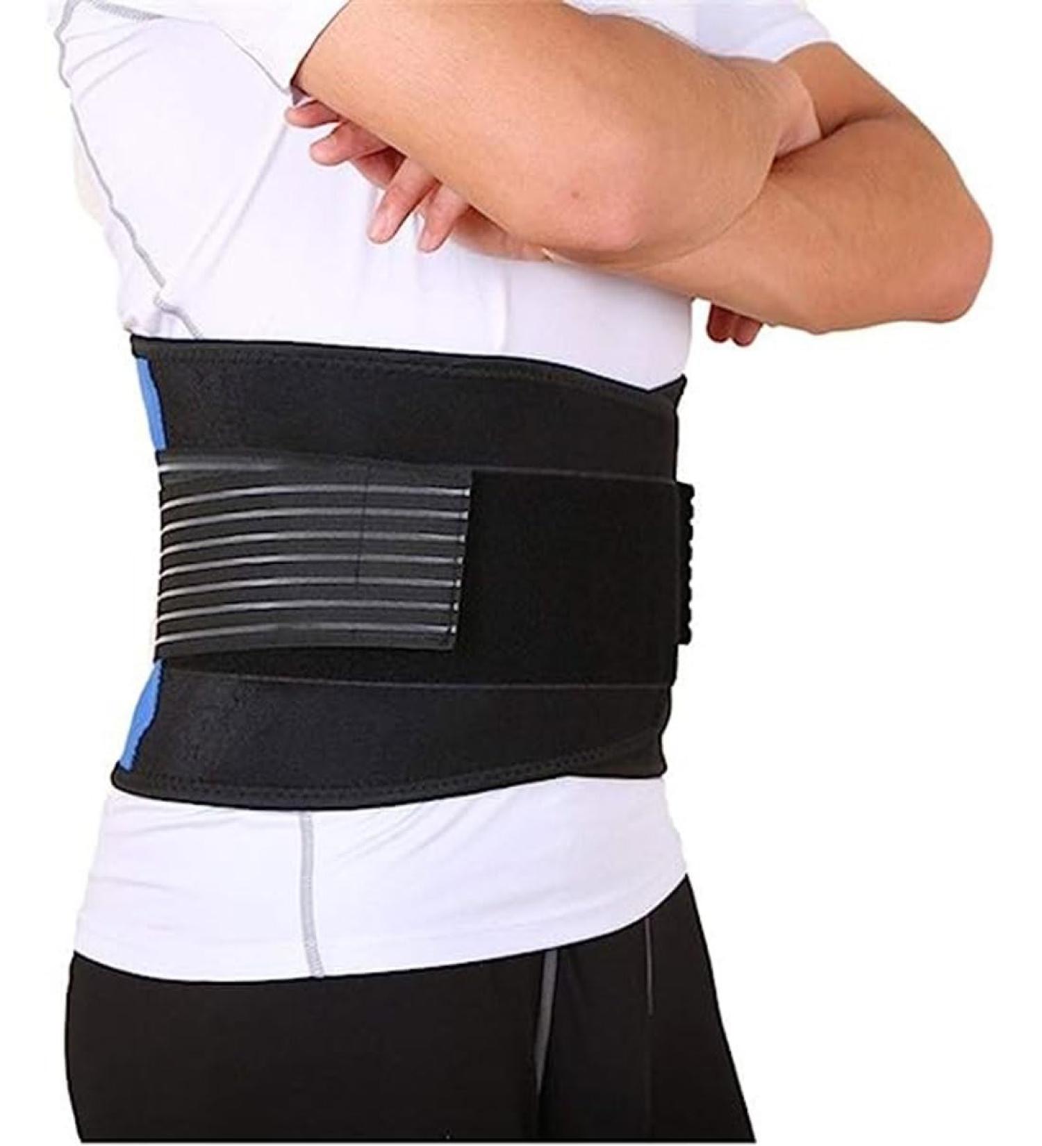 Durable Adjustable Waist Support Belt - Lumbar Pain Relief for Men (5XL/6XL) - Black Back Support Accessory - Buy Online on GoSupps.com